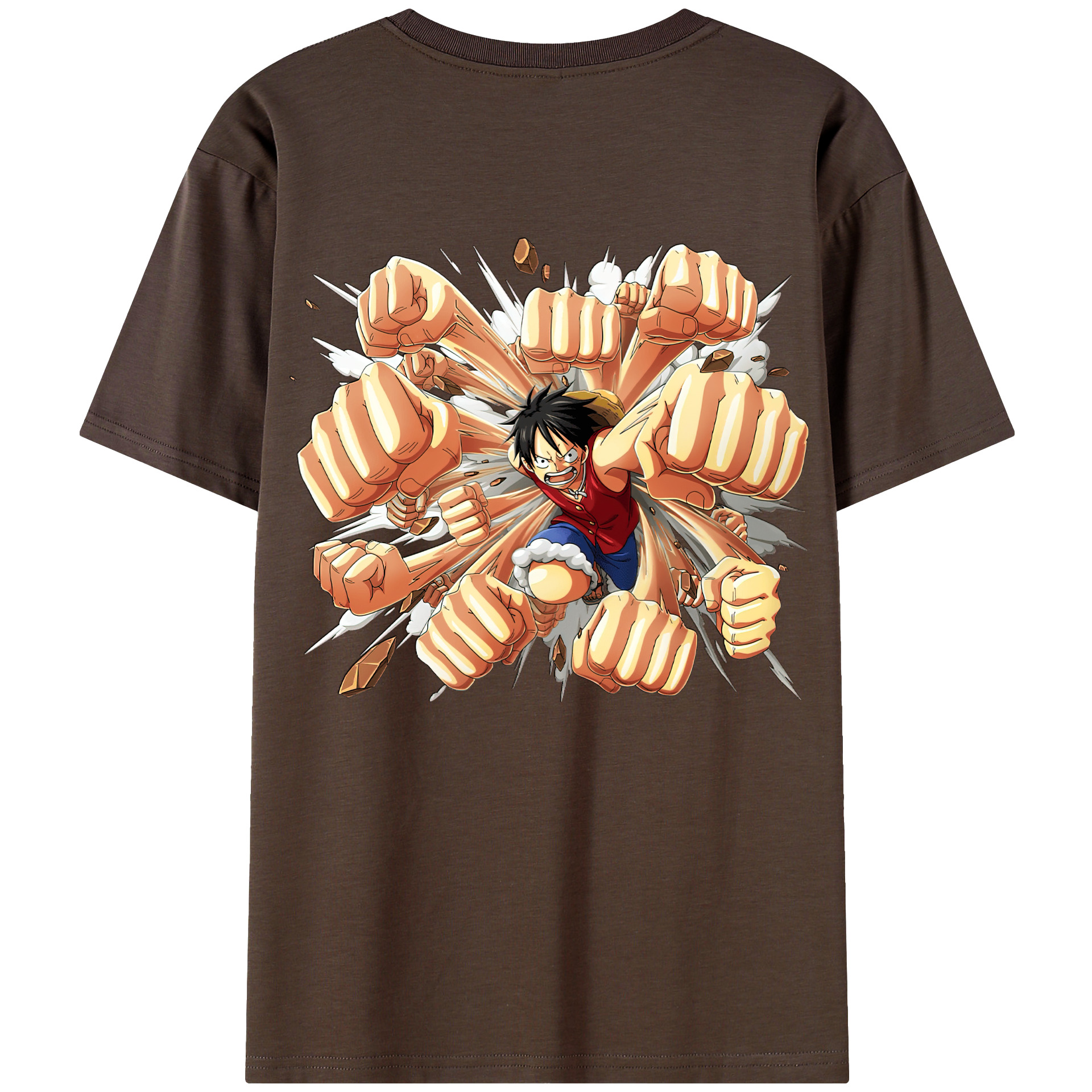 ワンピース モンキー・D・ルフィ ONE PIECE Monkey D. Luffy 綿100％半袖Tシャツ（背面プリント）
