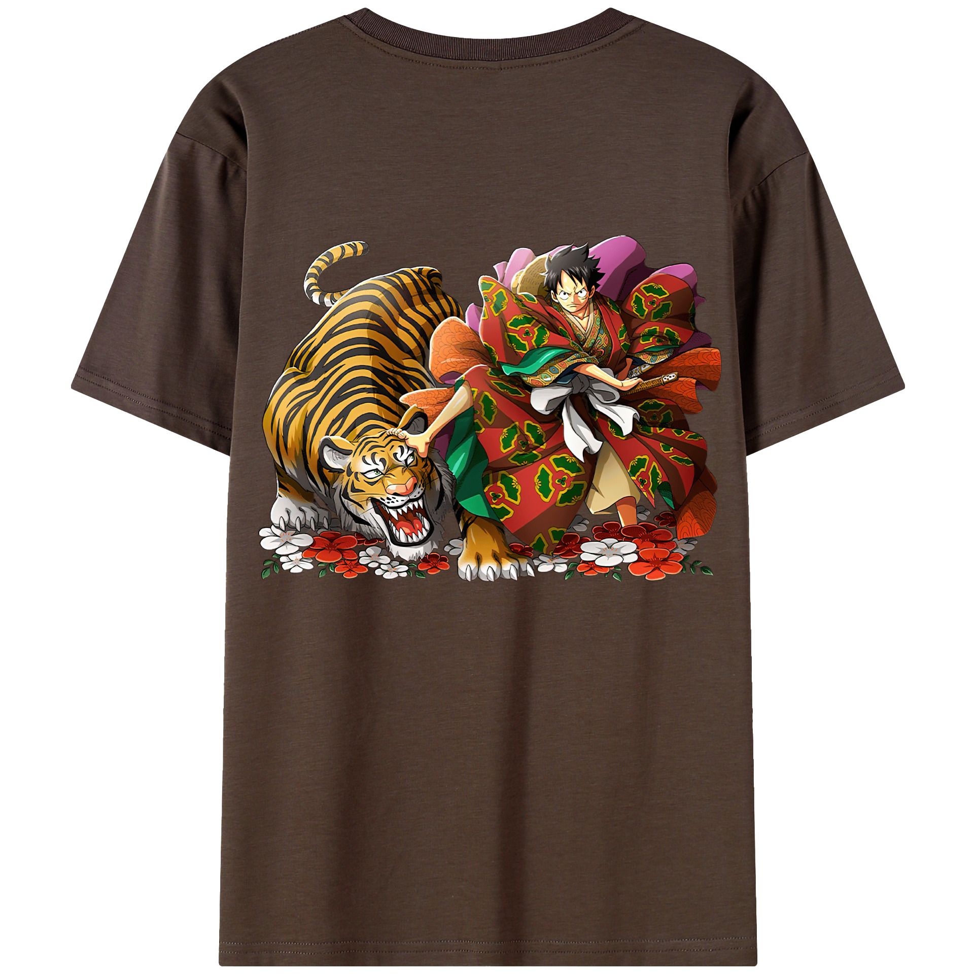 ワンピース モンキー・D・ルフィ ONE PIECE Monkey D. Luffy 綿100％半袖Tシャツ（背面プリント）