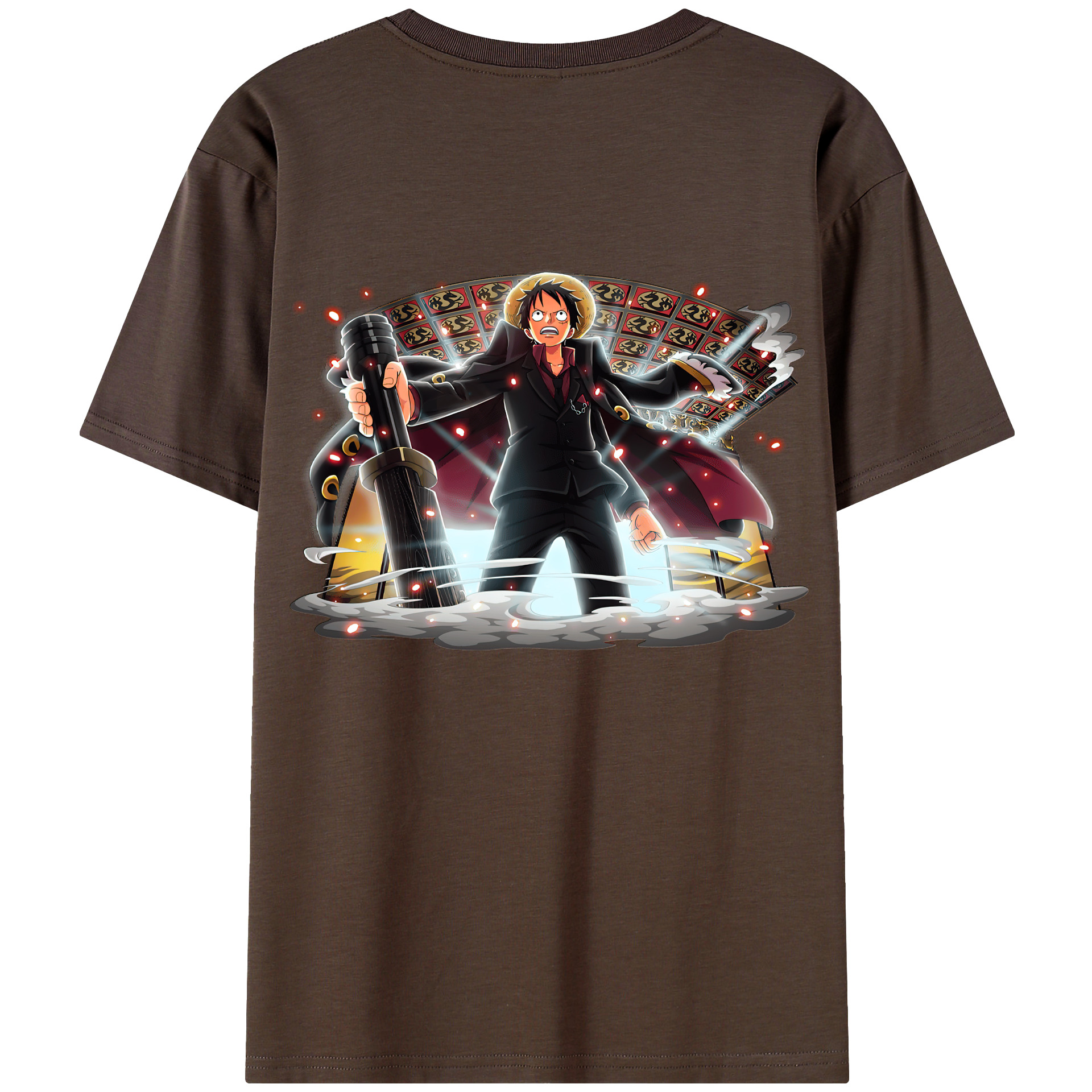 ワンピース モンキー・D・ルフィ ONE PIECE Monkey D. Luffy 綿100％半袖Tシャツ（背面プリント）