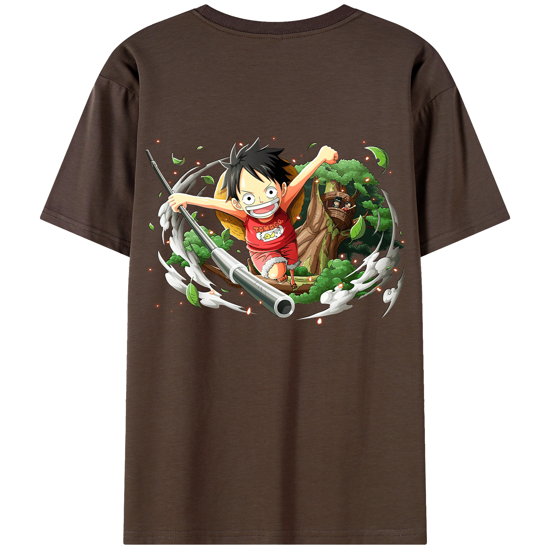 ワンピース モンキー・D・ルフィ ONE PIECE Monkey D. Luffy 綿100％半袖Tシャツ（背面プリント）