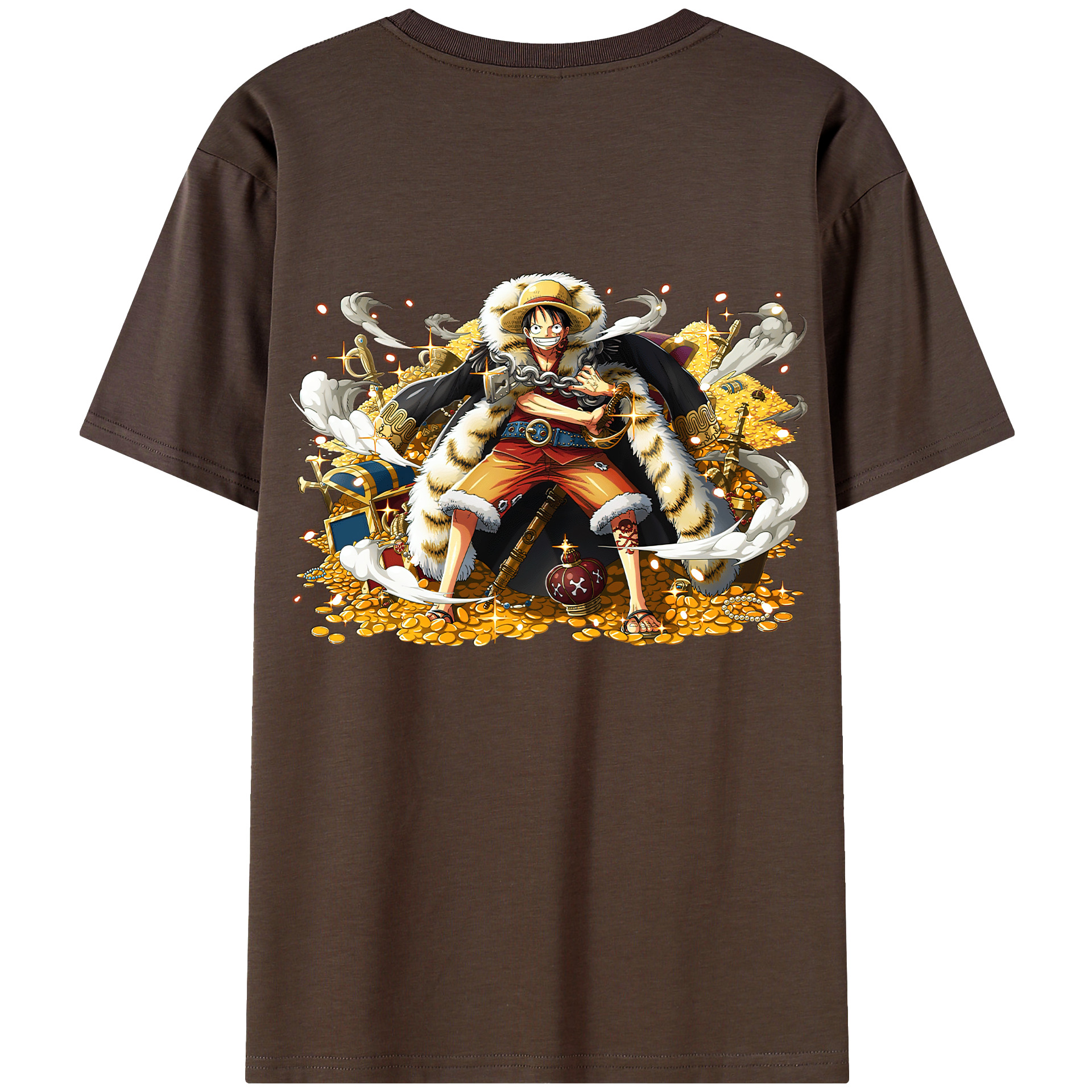 ワンピース モンキー・D・ルフィ ONE PIECE Monkey D. Luffy 綿100％半袖Tシャツ（背面プリント）