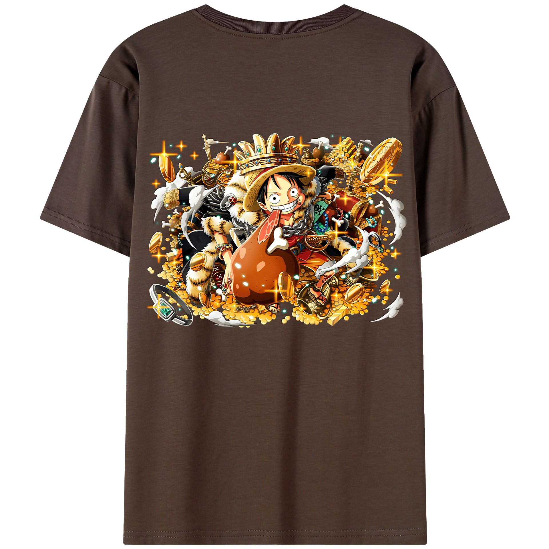 ワンピース モンキー・D・ルフィ ONE PIECE Monkey D. Luffy 綿100％半袖Tシャツ（背面プリント）