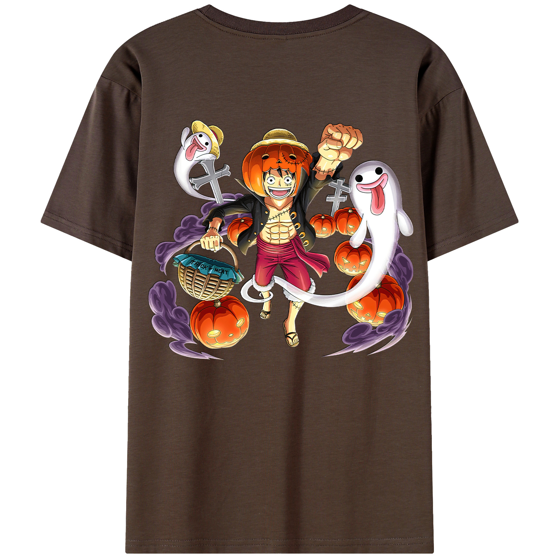 ワンピース モンキー・D・ルフィ ONE PIECE Monkey D. Luffy 綿100％半袖Tシャツ（背面プリント）