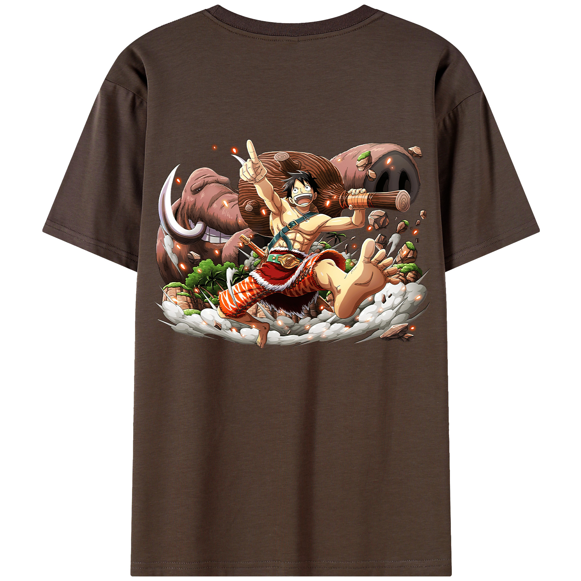 ワンピース モンキー・D・ルフィ ONE PIECE Monkey D. Luffy 綿100％半袖Tシャツ（背面プリント）