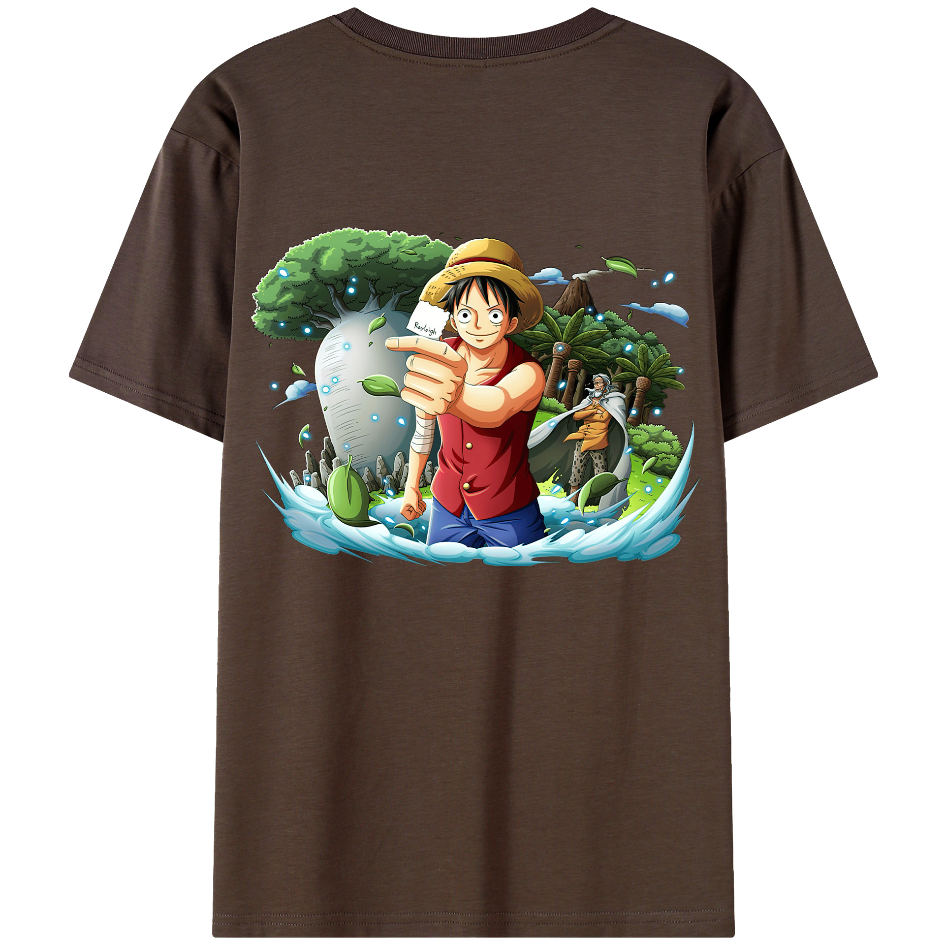 ワンピース モンキー・D・ルフィ ONE PIECE Monkey D. Luffy 綿100％半袖Tシャツ（背面プリント）