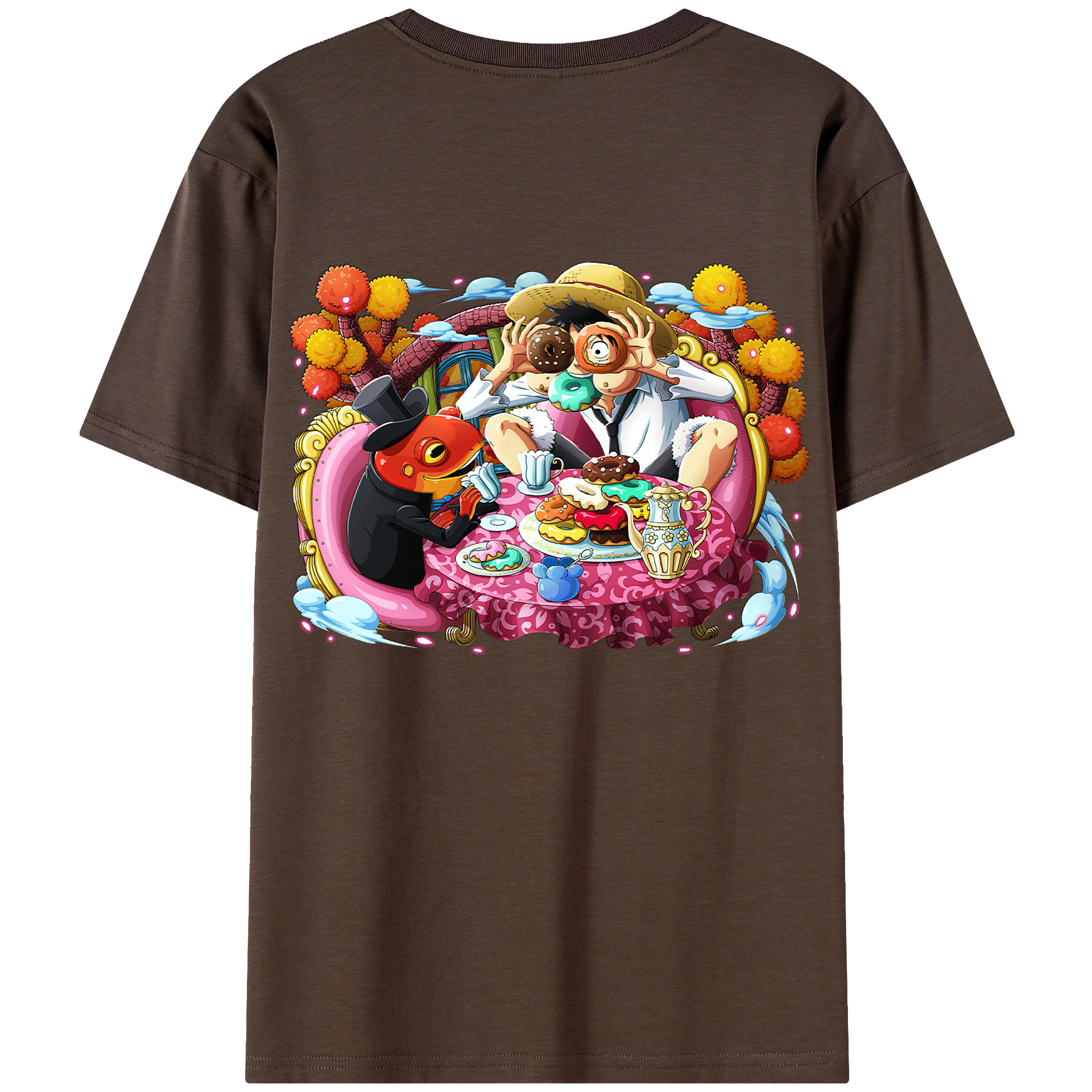 ワンピース モンキー・D・ルフィ ONE PIECE Monkey D. Luffy 綿100％半袖Tシャツ（背面プリント）