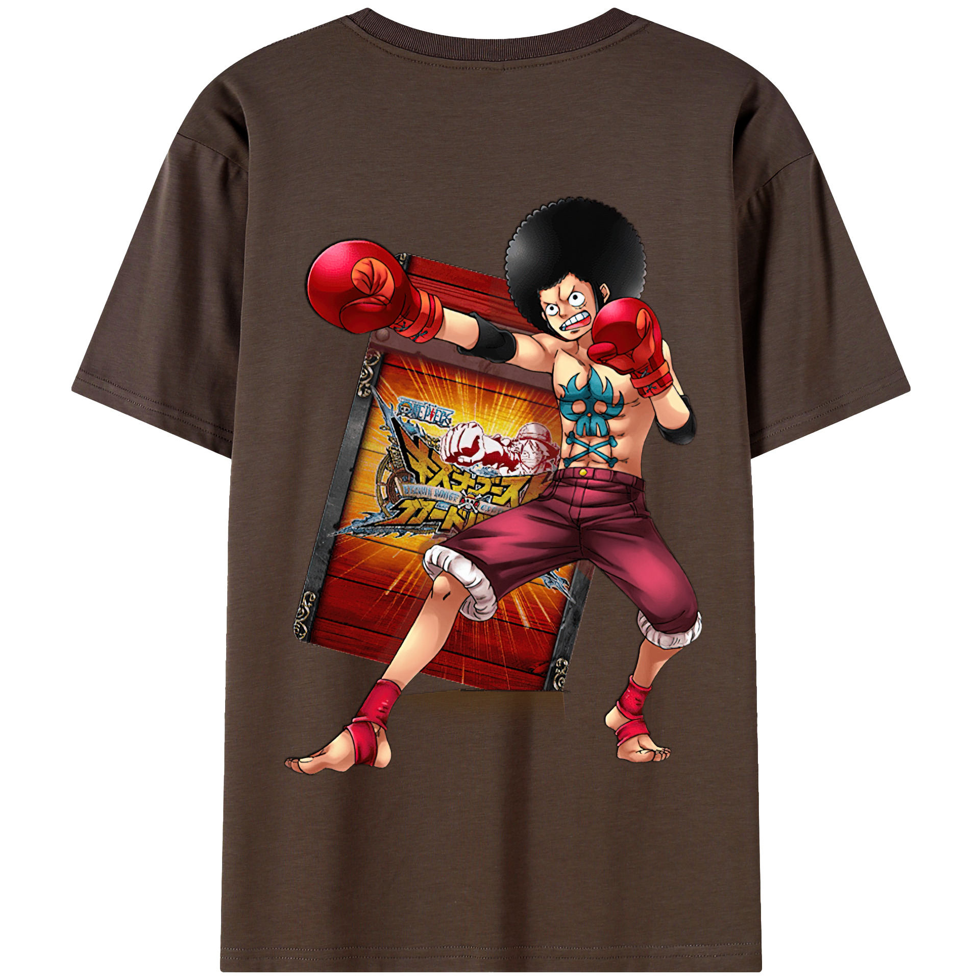 ワンピース モンキー・D・ルフィ ONE PIECE Monkey D. Luffy 綿100％半袖Tシャツ（背面プリント）