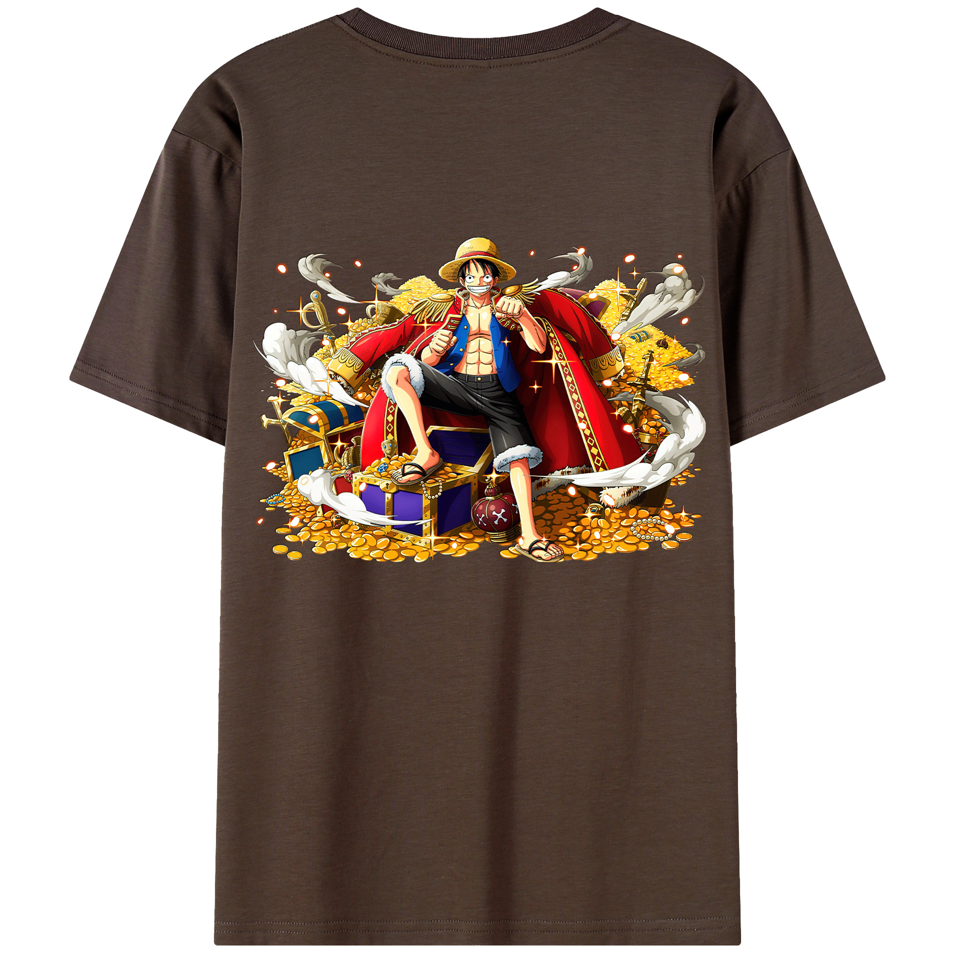 ワンピース モンキー・D・ルフィ ONE PIECE Monkey D. Luffy 綿100％半袖Tシャツ（背面プリント）