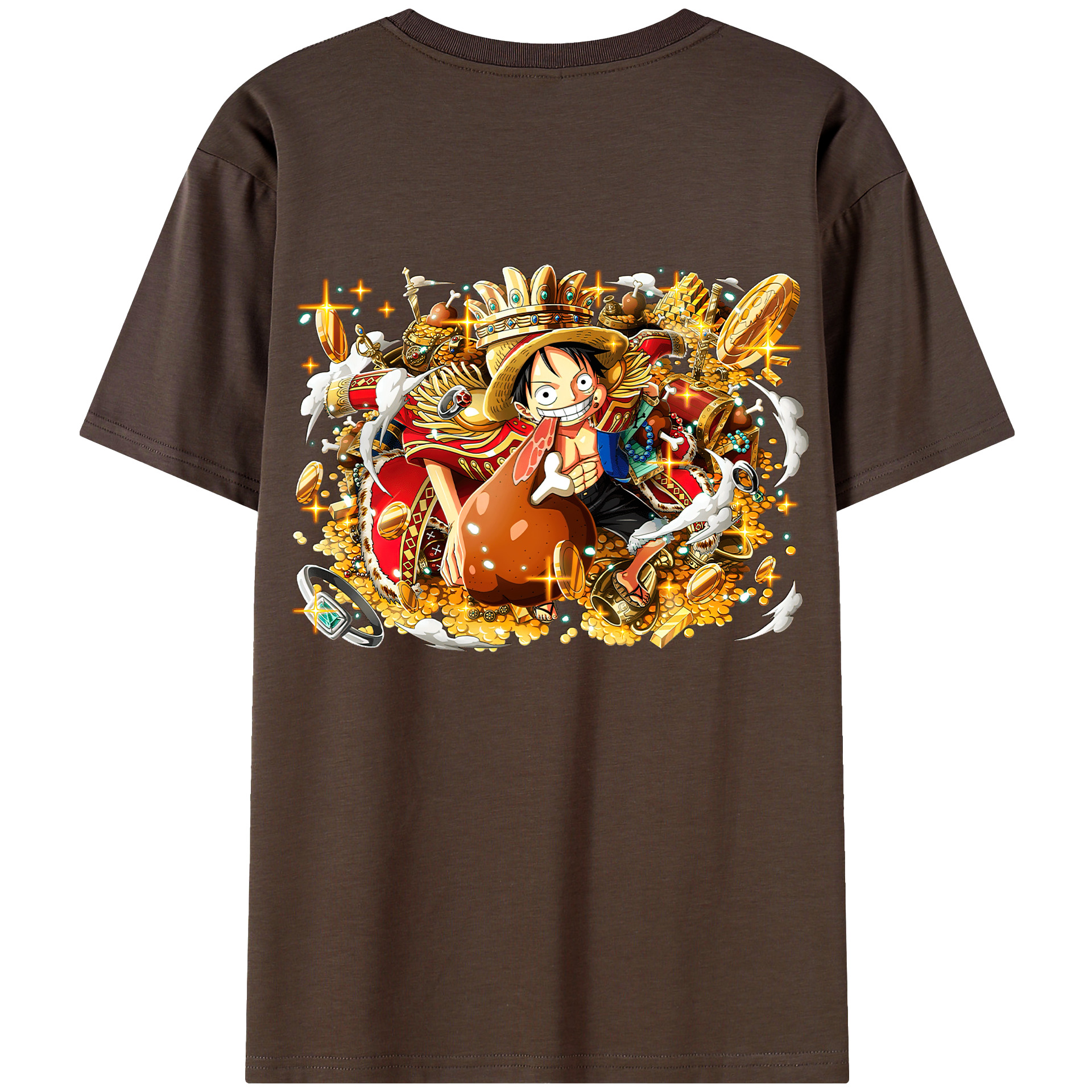 ワンピース モンキー・D・ルフィ ONE PIECE Monkey D. Luffy 綿100％半袖Tシャツ（背面プリント）