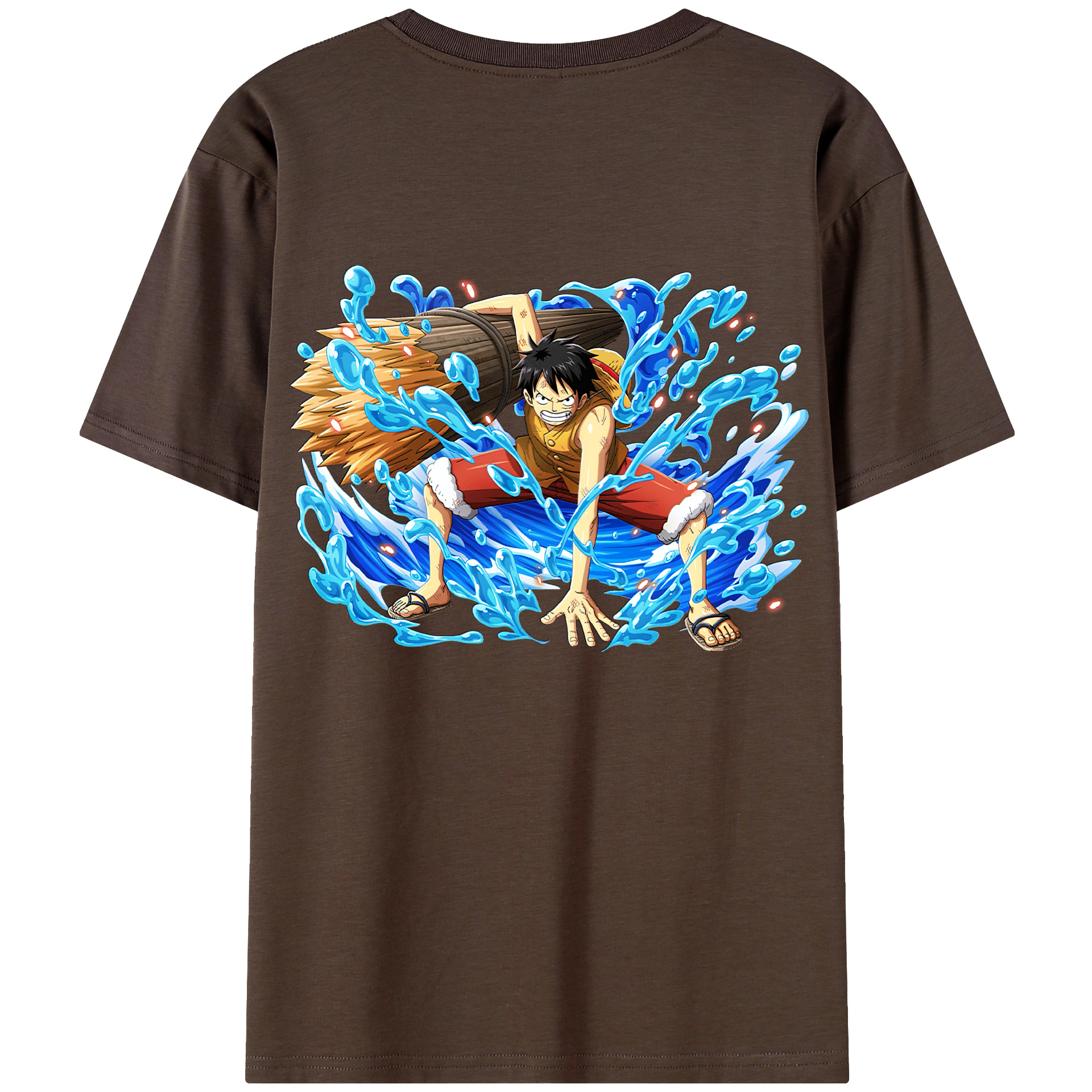 ワンピース モンキー・D・ルフィ ONE PIECE Monkey D. Luffy 綿100％半袖Tシャツ（背面プリント）