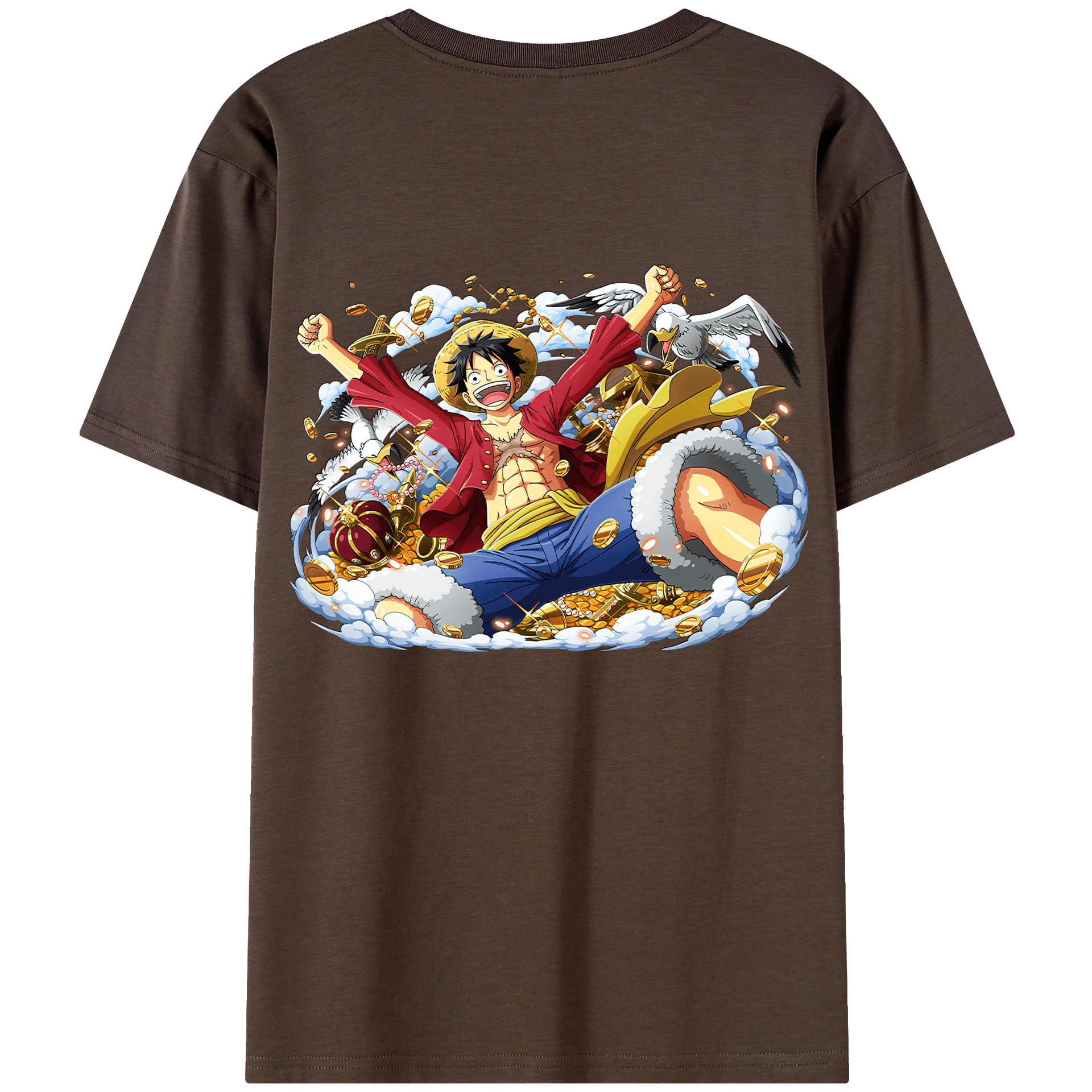 ワンピース モンキー・D・ルフィ ONE PIECE Monkey D. Luffy 綿100％半袖Tシャツ（背面プリント）