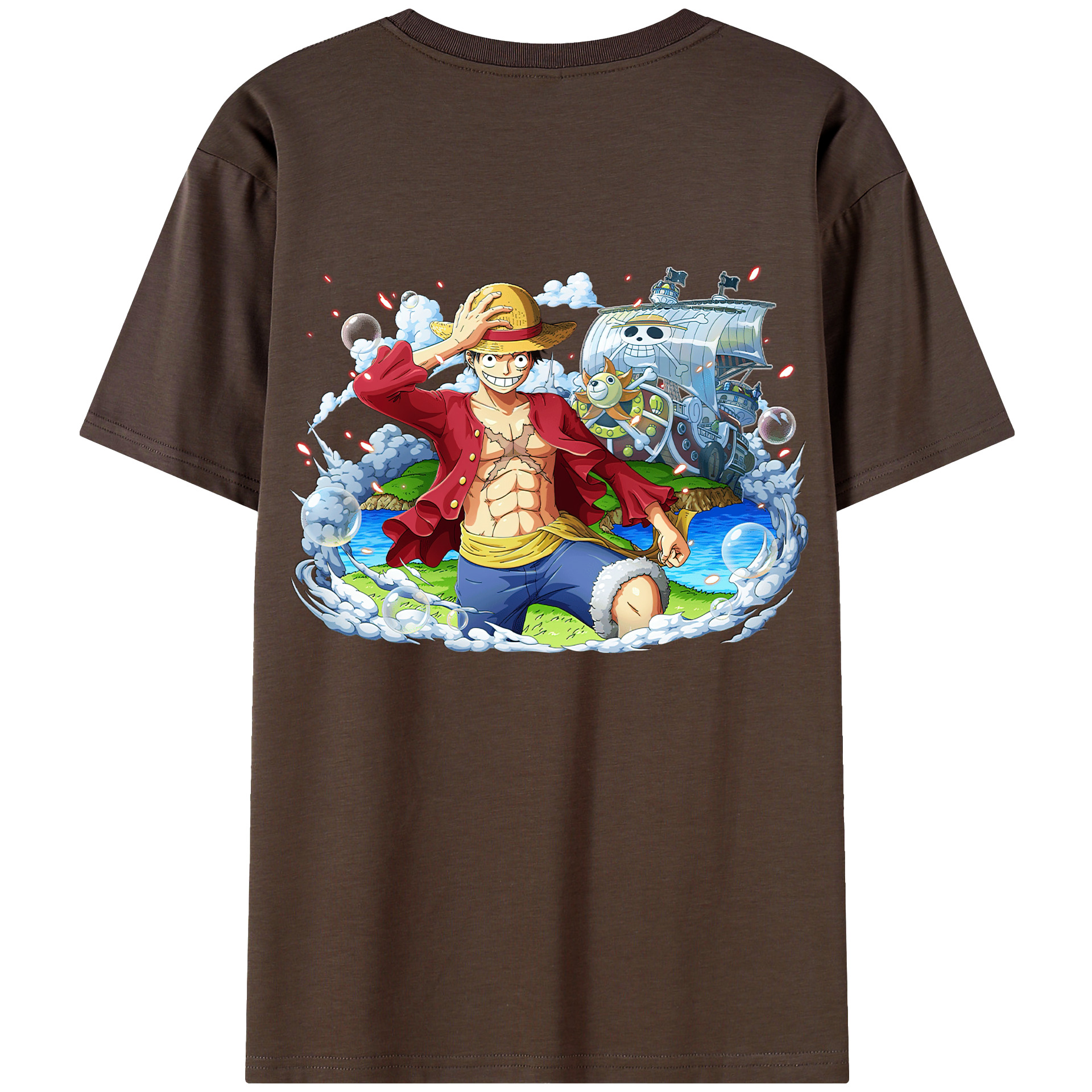 ワンピース モンキー・D・ルフィ ONE PIECE Monkey D. Luffy 綿100％半袖Tシャツ（背面プリント）