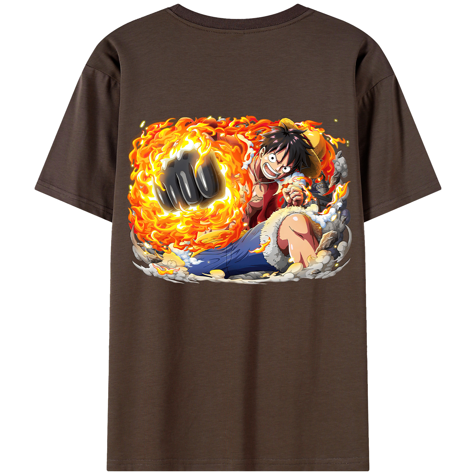 ワンピース モンキー・D・ルフィ ONE PIECE Monkey D. Luffy 綿100％半袖Tシャツ（背面プリント）