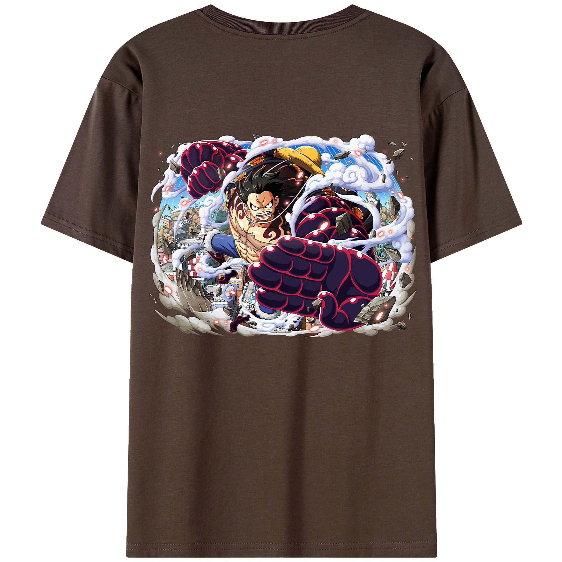 ワンピース モンキー・D・ルフィ ONE PIECE Monkey D. Luffy 綿100％半袖Tシャツ（背面プリント）