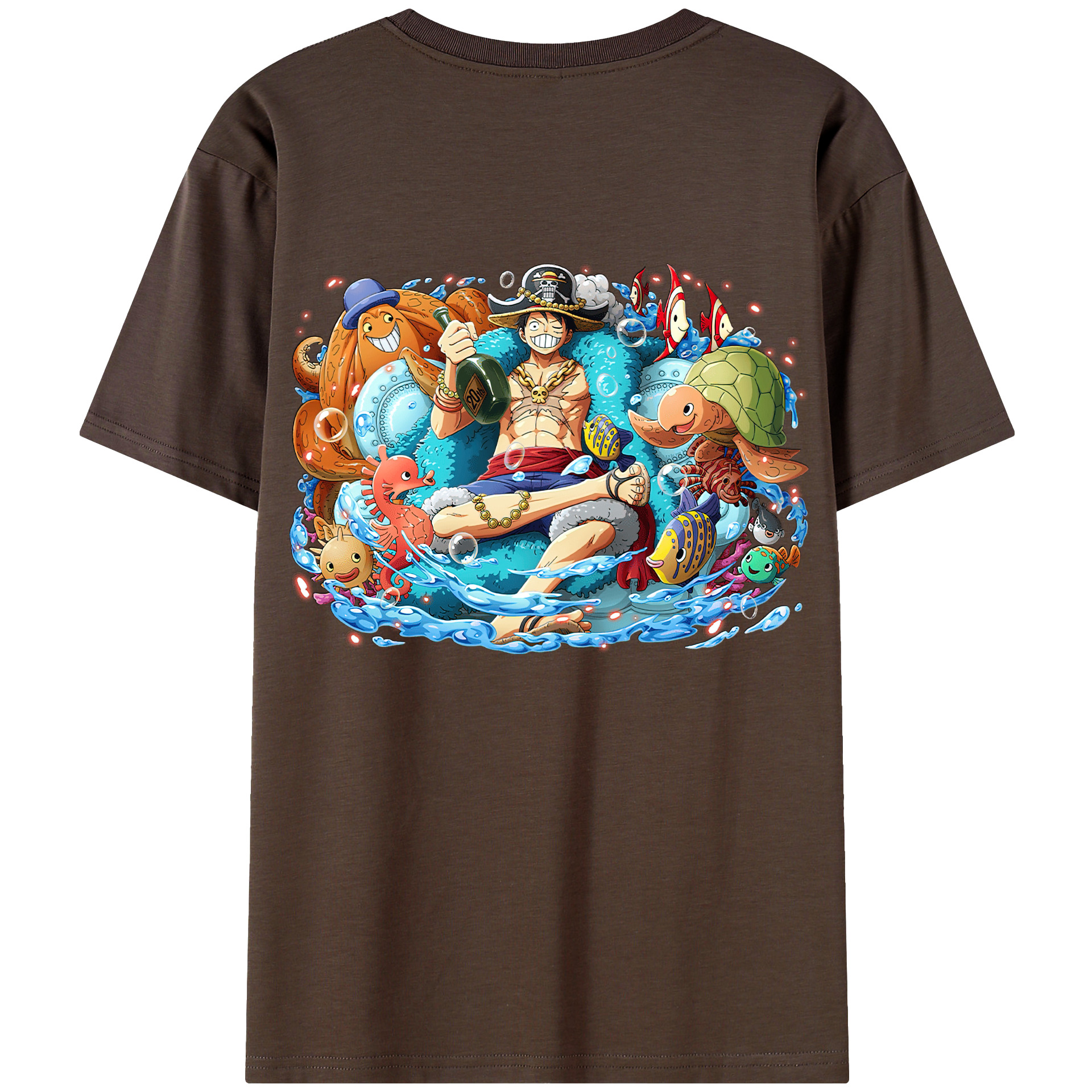 ワンピース モンキー・D・ルフィ ONE PIECE Monkey D. Luffy 綿100％半袖Tシャツ（背面プリント）