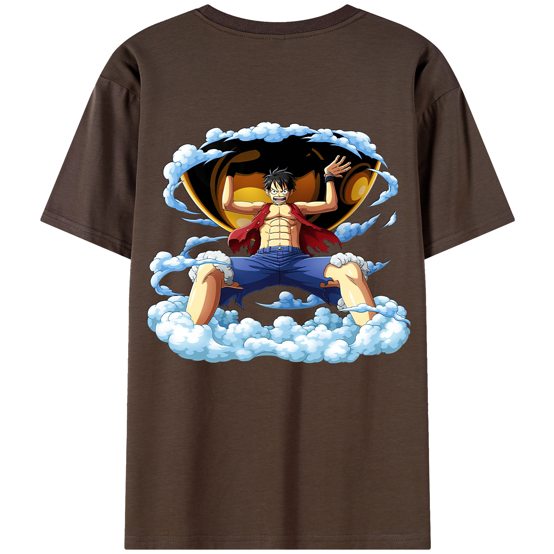 ワンピース モンキー・D・ルフィ ONE PIECE Monkey D. Luffy 綿100％半袖Tシャツ（背面プリント）