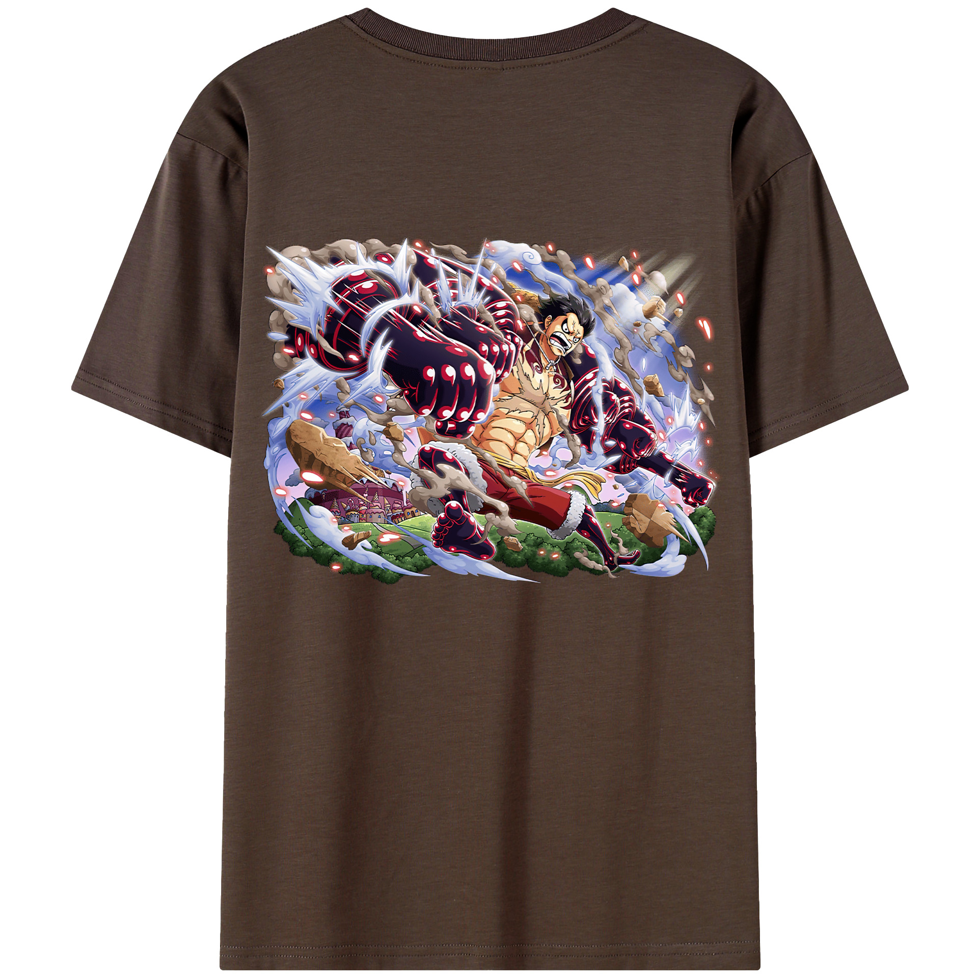 ワンピース モンキー・D・ルフィ ONE PIECE Monkey D. Luffy 綿100％半袖Tシャツ（背面プリント）