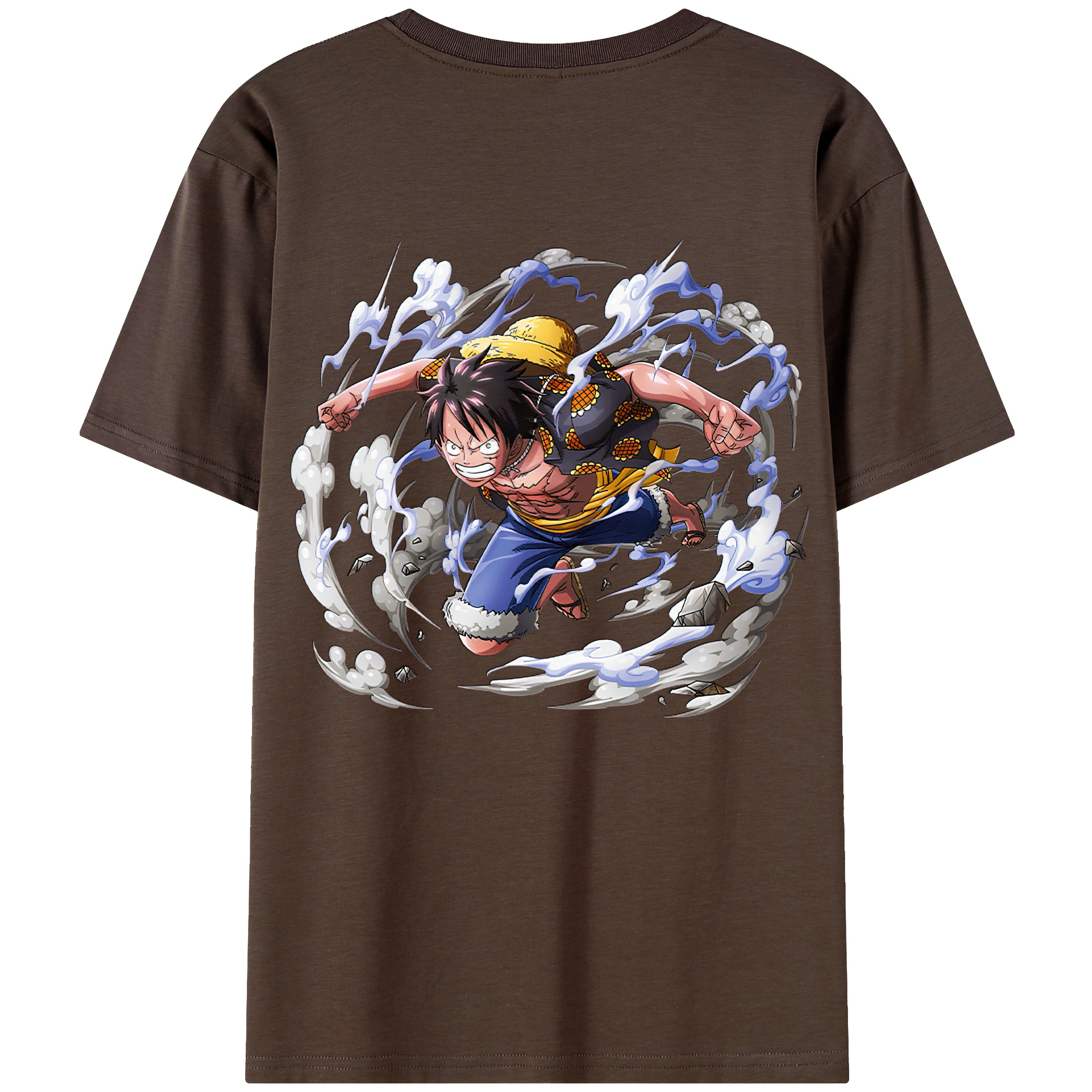 ワンピース モンキー・D・ルフィ ONE PIECE Monkey D. Luffy 綿100％半袖Tシャツ（背面プリント）