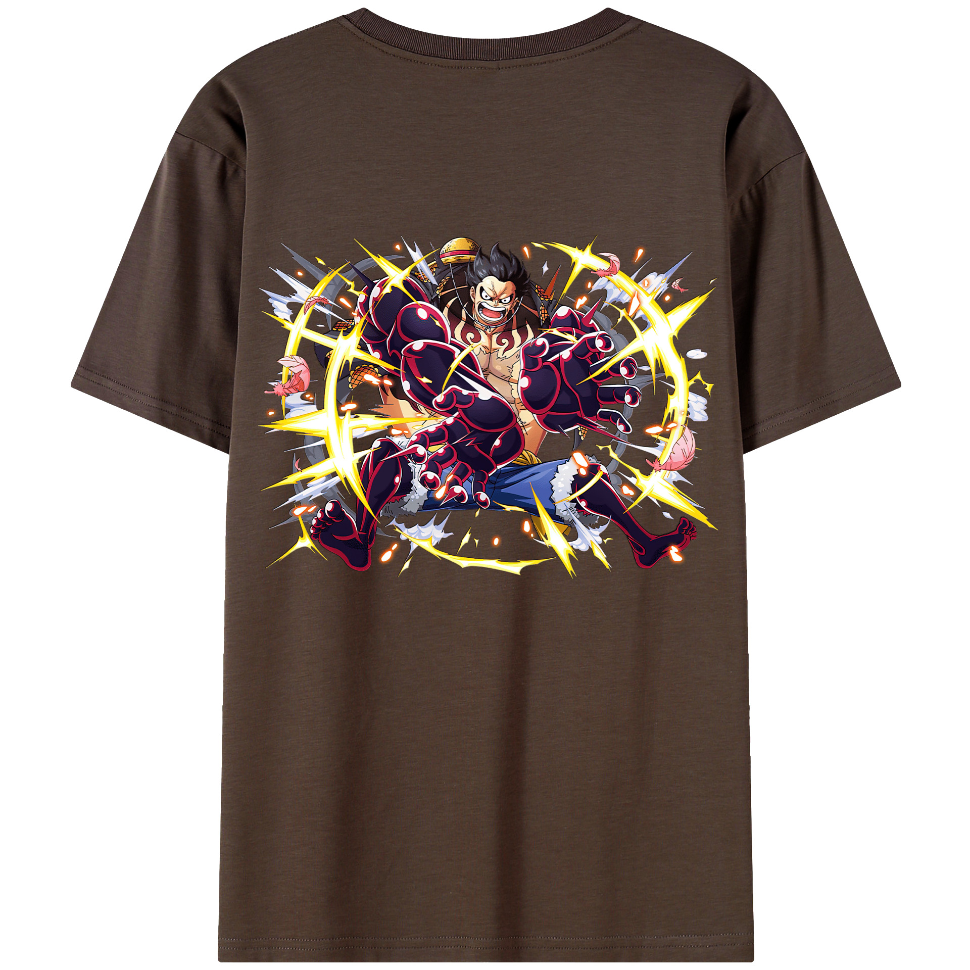 ワンピース モンキー・D・ルフィ ONE PIECE Monkey D. Luffy 綿100％半袖Tシャツ（背面プリント）