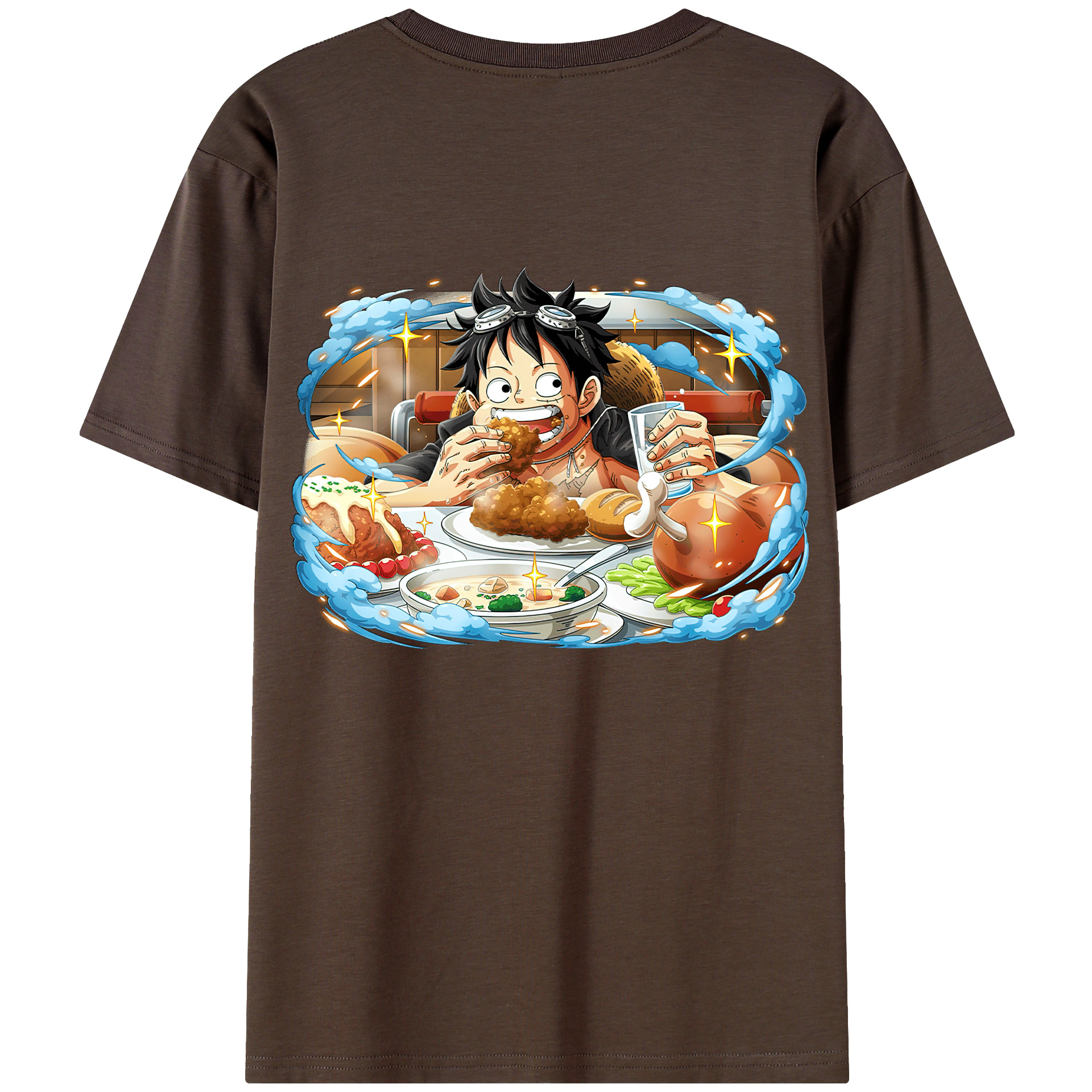 ワンピース モンキー・D・ルフィ ONE PIECE Monkey D. Luffy 綿100％半袖Tシャツ（背面プリント）
