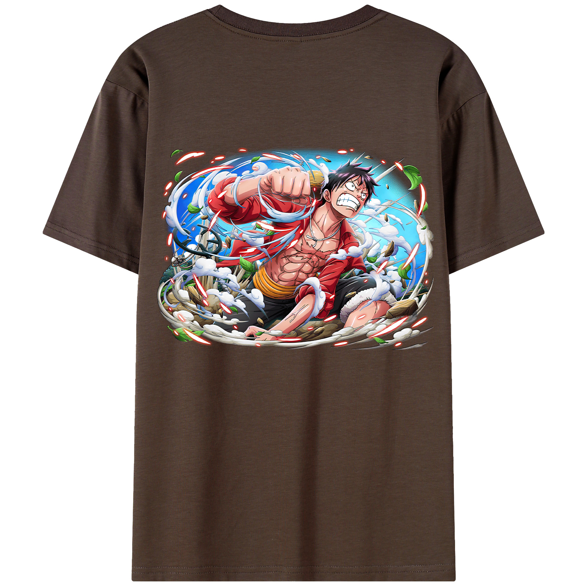 ワンピース モンキー・D・ルフィ ONE PIECE Monkey D. Luffy 綿100％半袖Tシャツ（背面プリント）