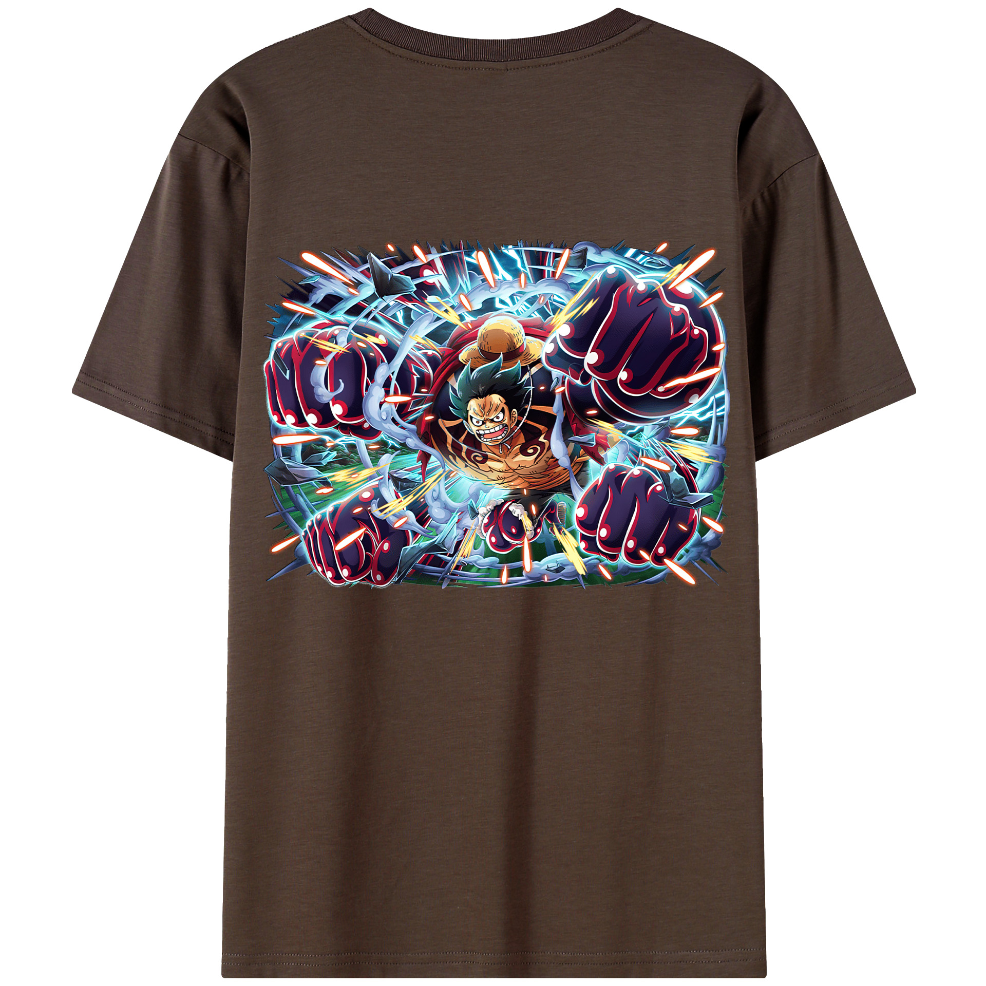 ワンピース モンキー・D・ルフィ ONE PIECE Monkey D. Luffy 綿100％半袖Tシャツ（背面プリント）
