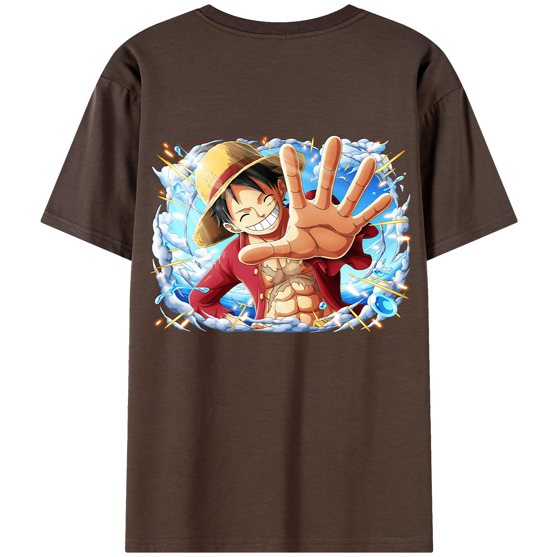 ワンピース モンキー・D・ルフィ ONE PIECE Monkey D. Luffy 綿100％半袖Tシャツ（背面プリント）