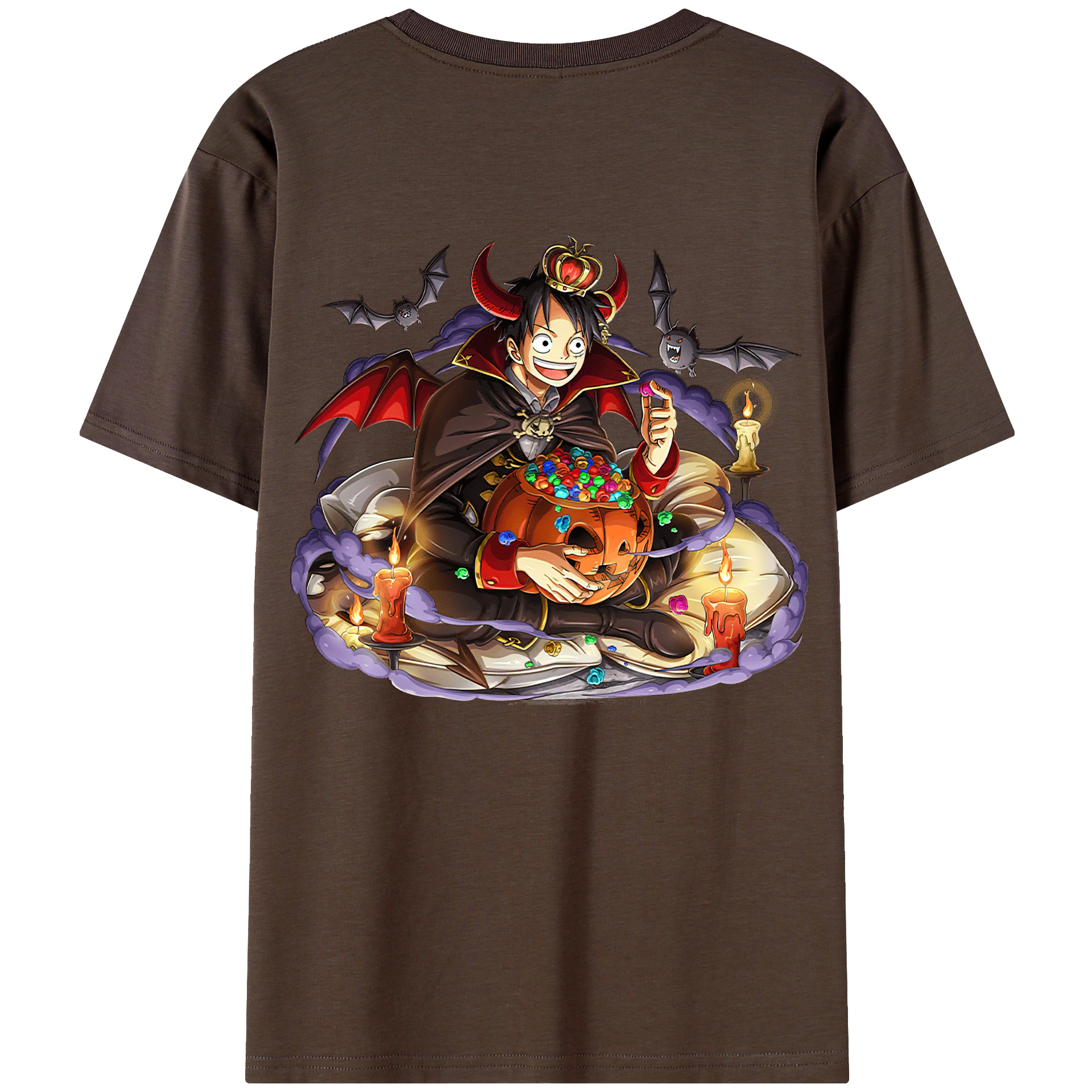 ワンピース モンキー・D・ルフィ ONE PIECE Monkey D. Luffy 綿100％半袖Tシャツ（背面プリント）