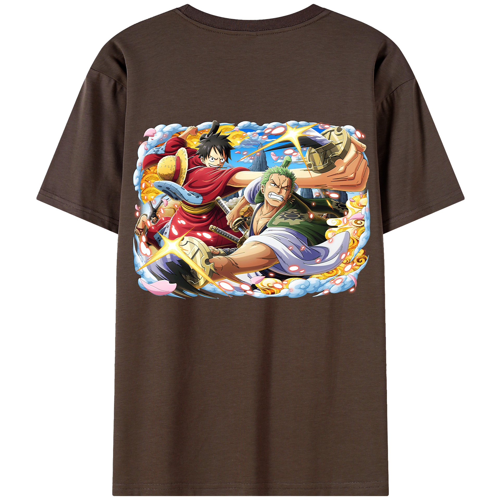 ワンピース モンキー・D・ルフィ ONE PIECE Monkey D. Luffy 綿100％半袖Tシャツ（背面プリント）