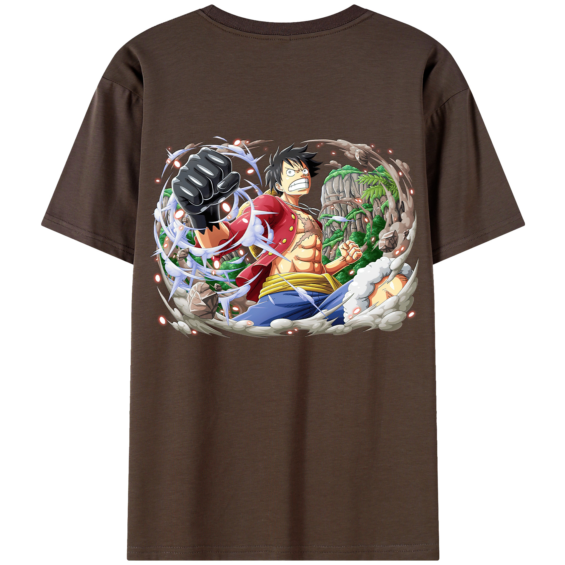 ワンピース モンキー・D・ルフィ ONE PIECE Monkey D. Luffy 綿100％半袖Tシャツ（背面プリント）