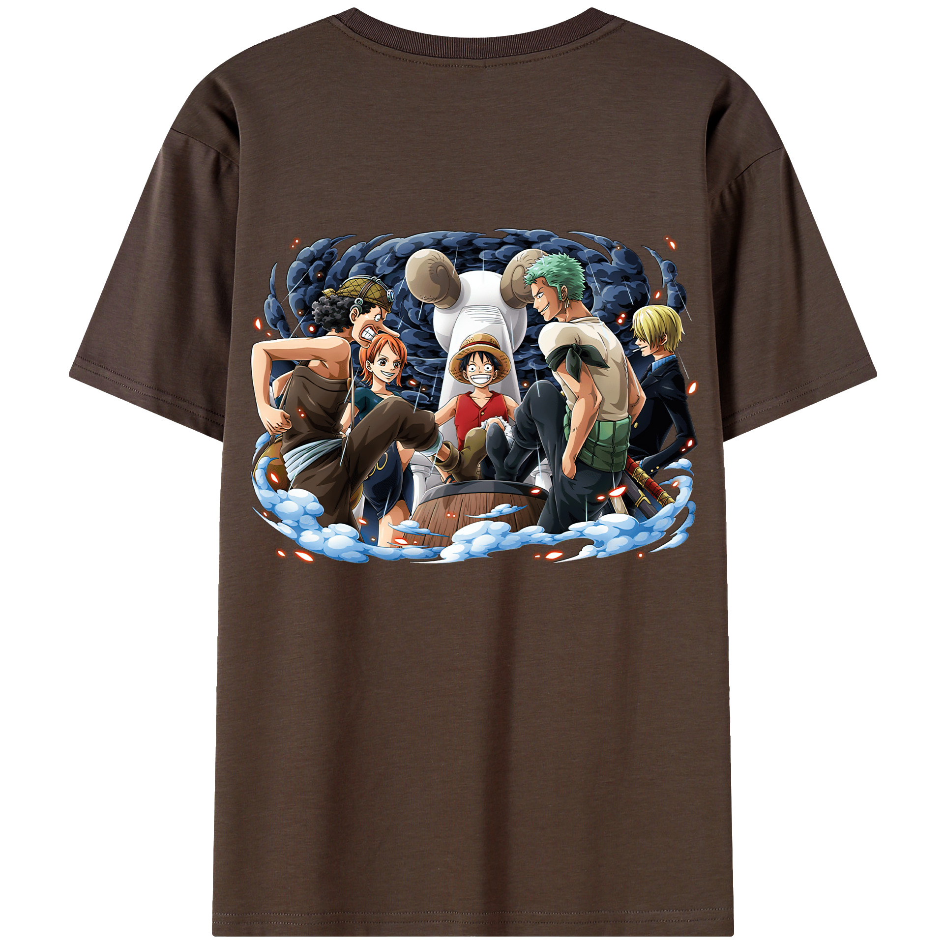 ワンピース モンキー・D・ルフィ ONE PIECE Monkey D. Luffy 綿100％半袖Tシャツ（背面プリント）