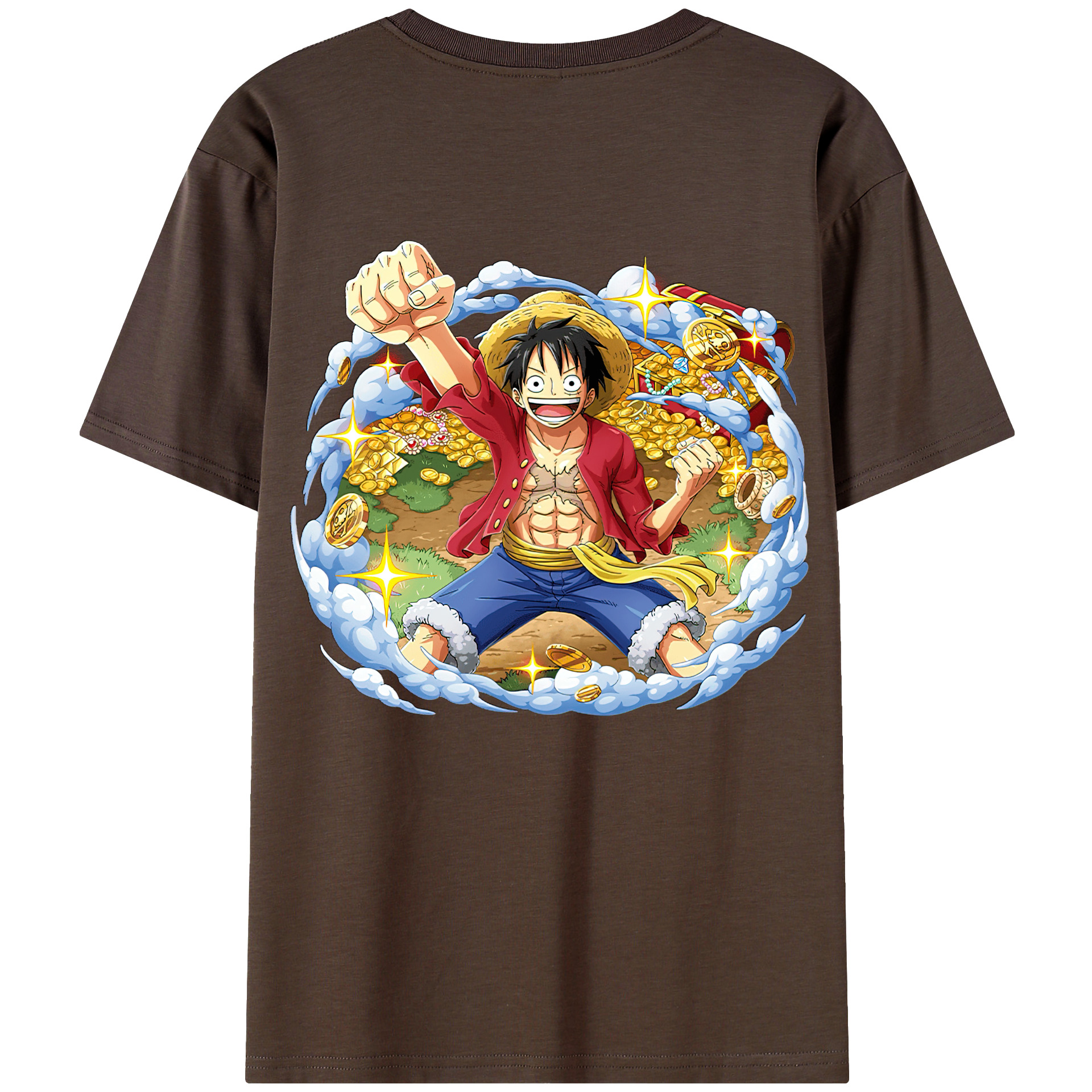 ワンピース モンキー・D・ルフィ ONE PIECE Monkey D. Luffy 綿100％半袖Tシャツ（背面プリント）