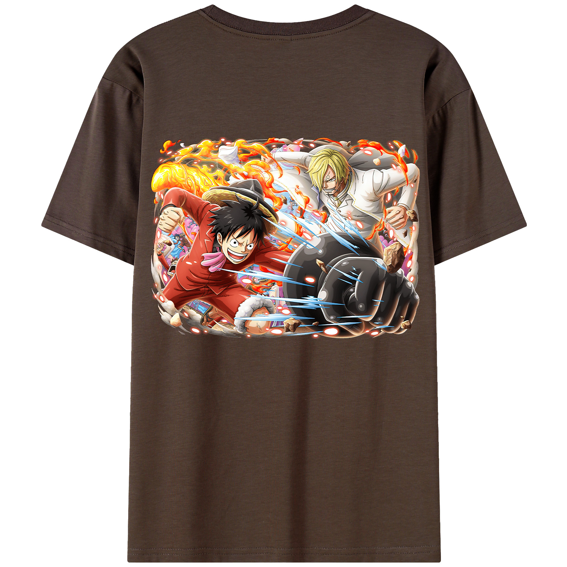 ワンピース モンキー・D・ルフィ ONE PIECE Monkey D. Luffy 綿100％半袖Tシャツ（背面プリント）