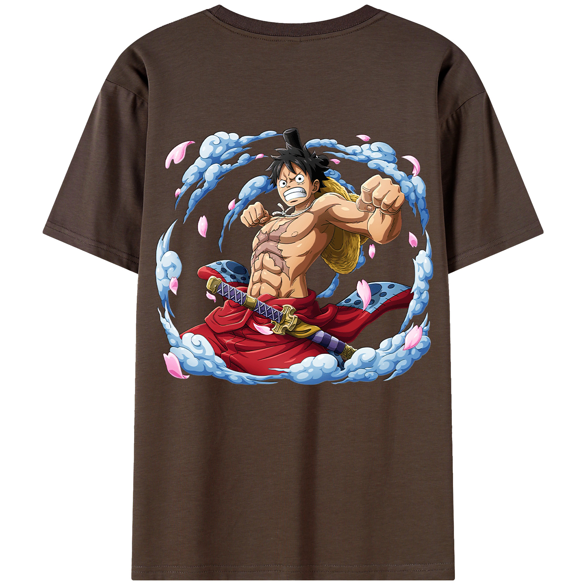 ワンピース モンキー・D・ルフィ ONE PIECE Monkey D. Luffy 綿100％半袖Tシャツ（背面プリント）