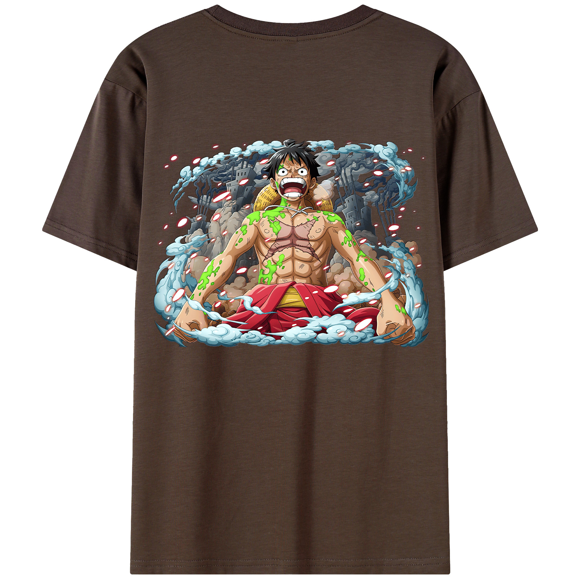 ワンピース モンキー・D・ルフィ ONE PIECE Monkey D. Luffy 綿100％半袖Tシャツ（背面プリント）