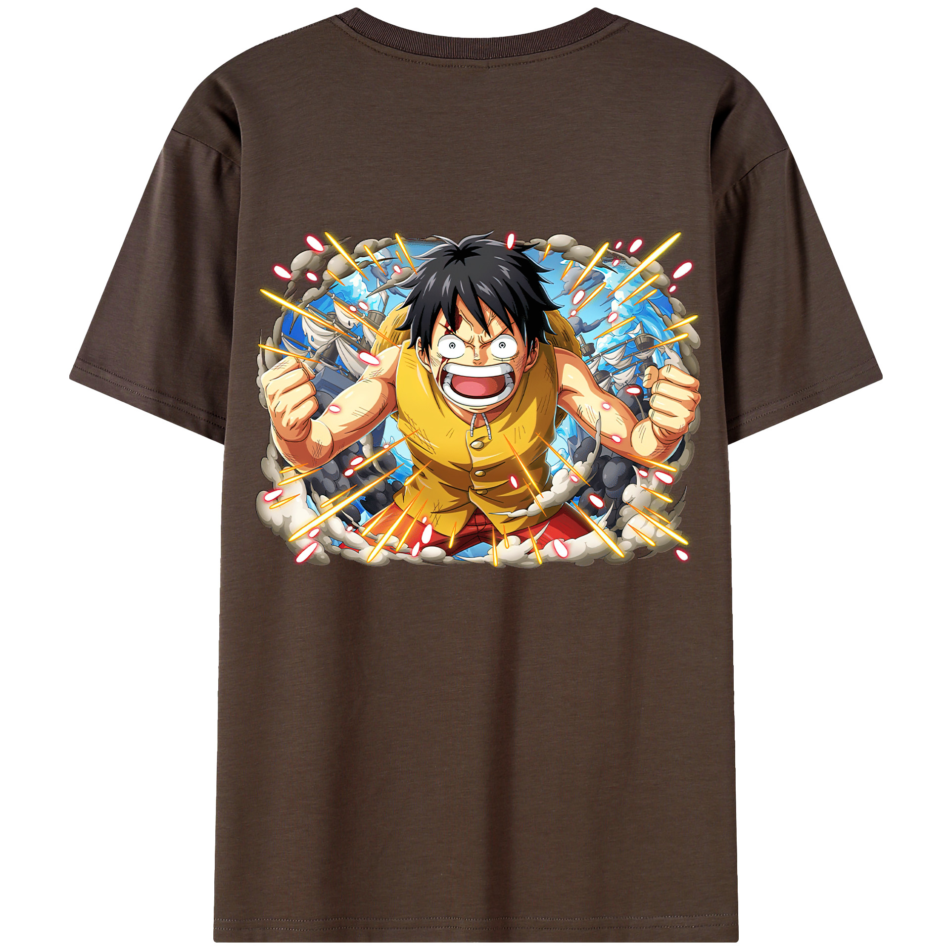 ワンピース モンキー・D・ルフィ ONE PIECE Monkey D. Luffy 綿100％半袖Tシャツ（背面プリント）