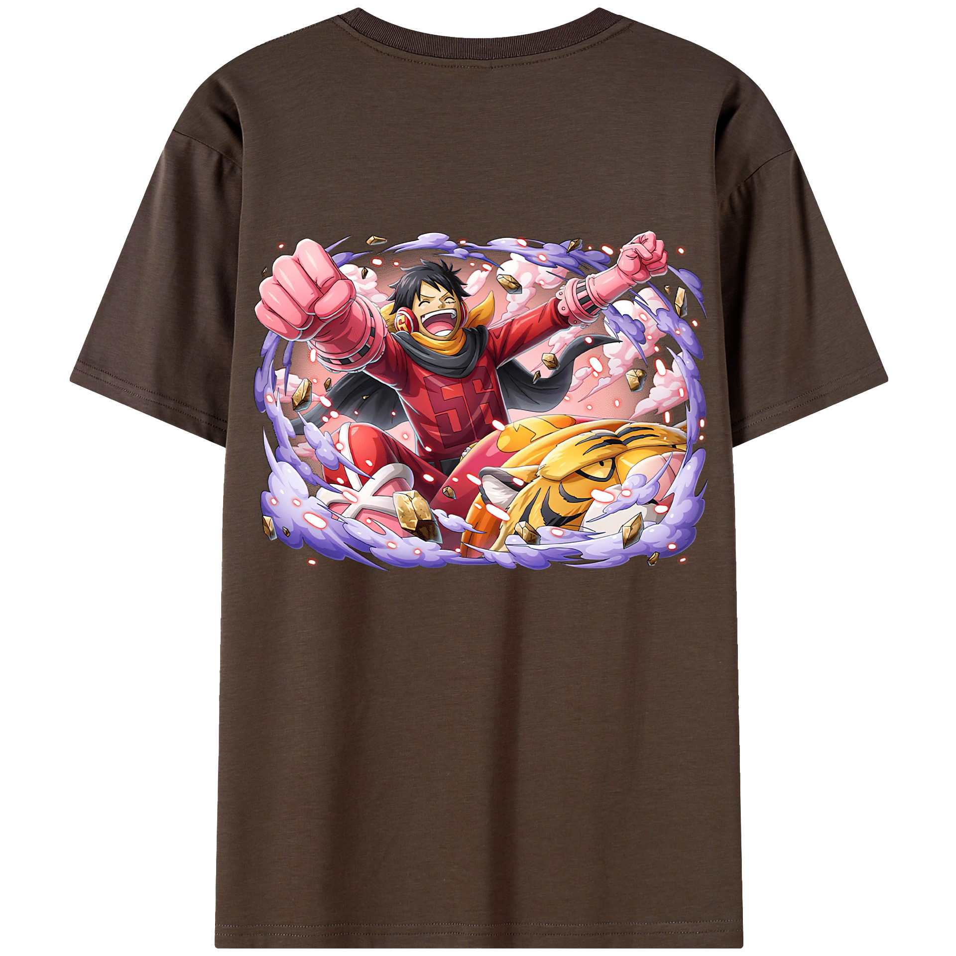 ワンピース モンキー・D・ルフィ ONE PIECE Monkey D. Luffy 綿100％半袖Tシャツ（背面プリント）