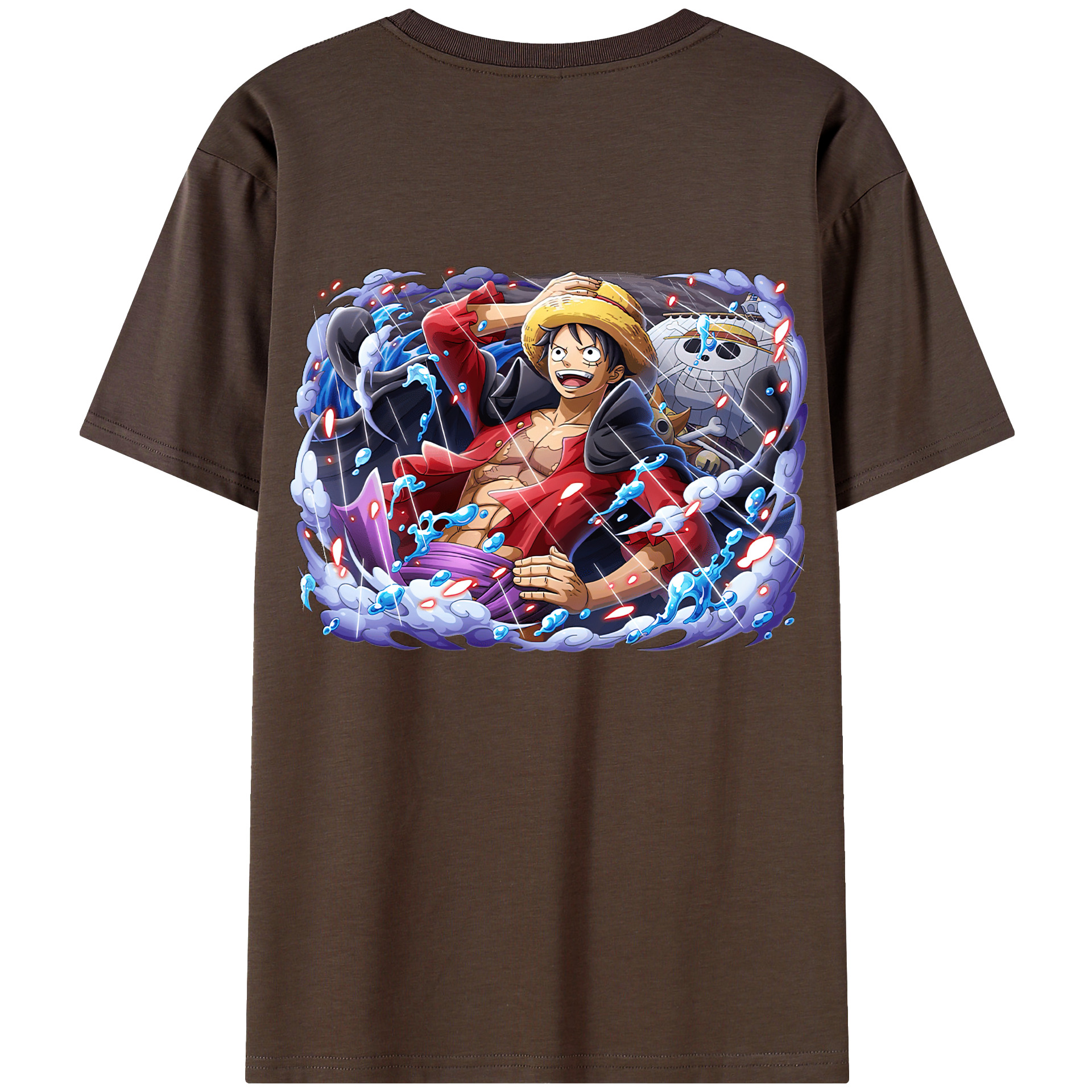 ワンピース モンキー・D・ルフィ ONE PIECE Monkey D. Luffy 綿100％半袖Tシャツ（背面プリント）