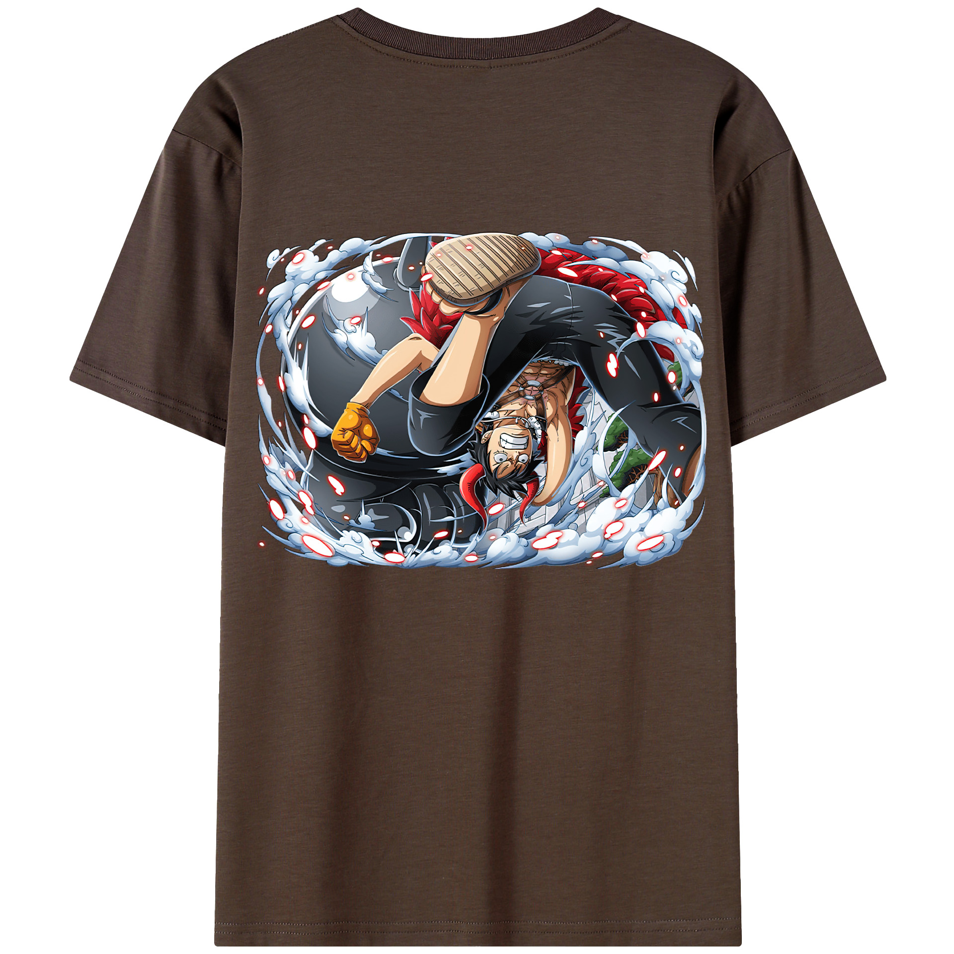 ワンピース モンキー・D・ルフィ ONE PIECE Monkey D. Luffy 綿100％半袖Tシャツ（背面プリント）