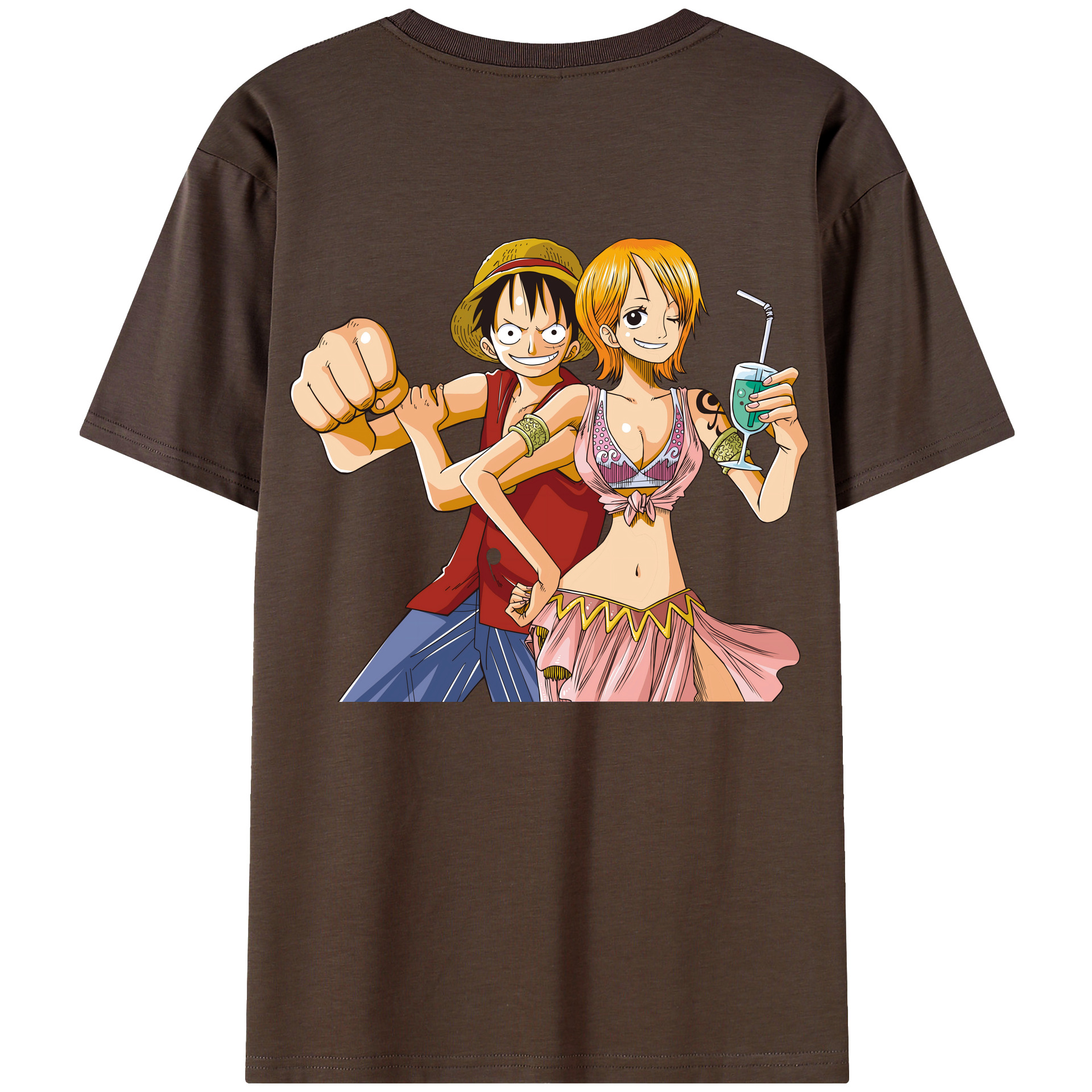 ワンピース モンキー・D・ルフィ ONE PIECE Monkey D. Luffy 綿100％半袖Tシャツ（背面プリント）
