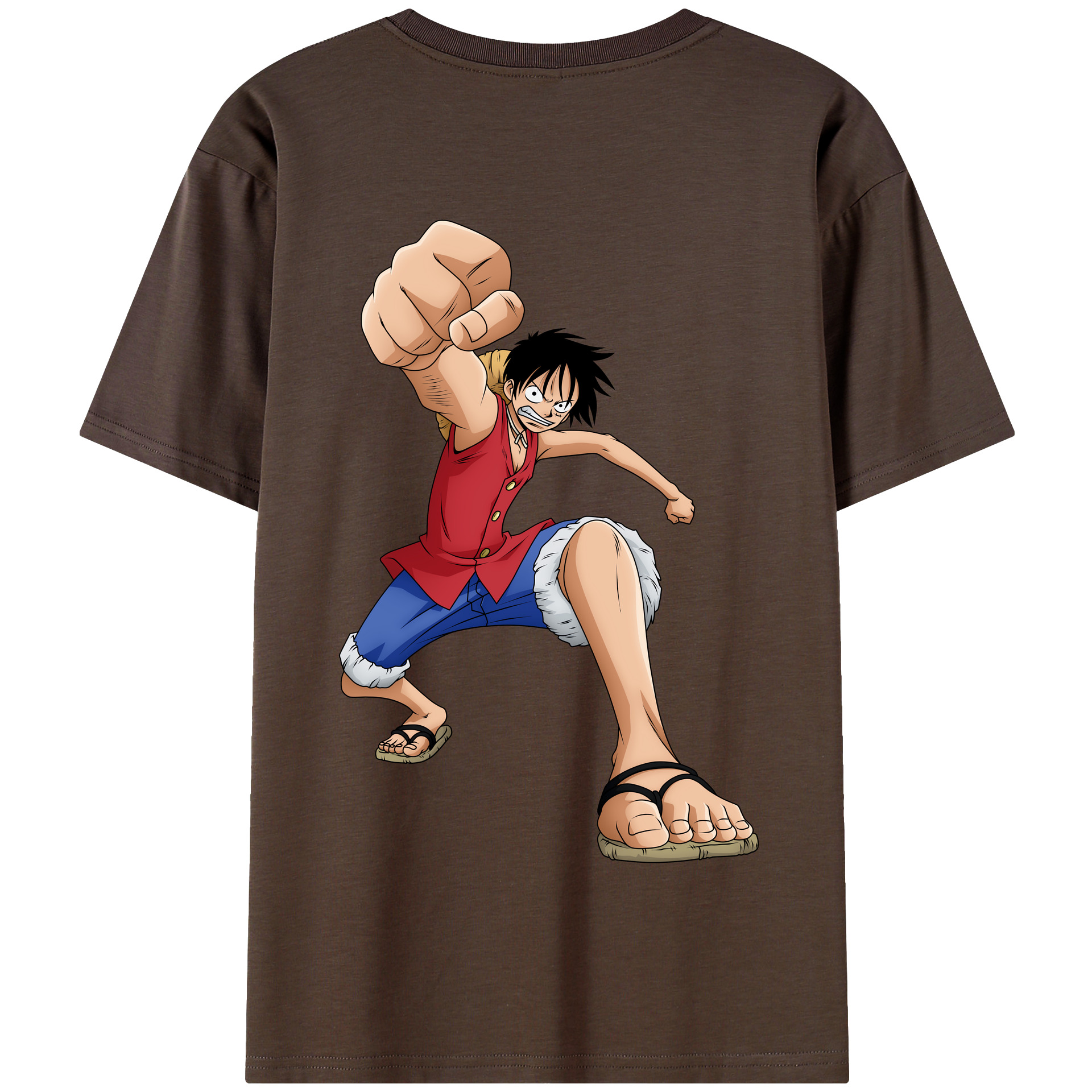 ワンピース モンキー・D・ルフィ ONE PIECE Monkey D. Luffy 綿100％半袖Tシャツ（背面プリント）