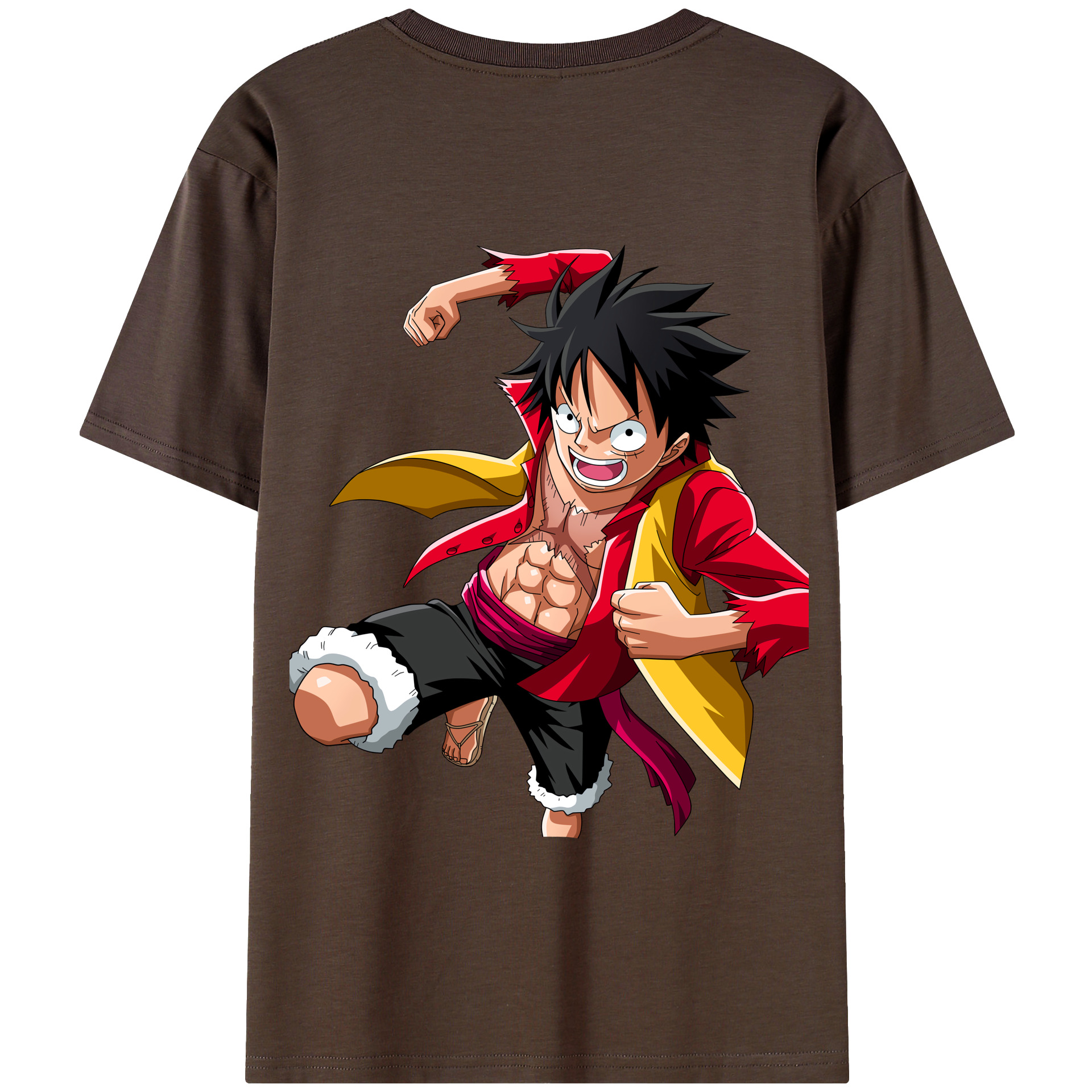 ワンピース モンキー・D・ルフィ ONE PIECE Monkey D. Luffy 綿100％半袖Tシャツ（背面プリント）
