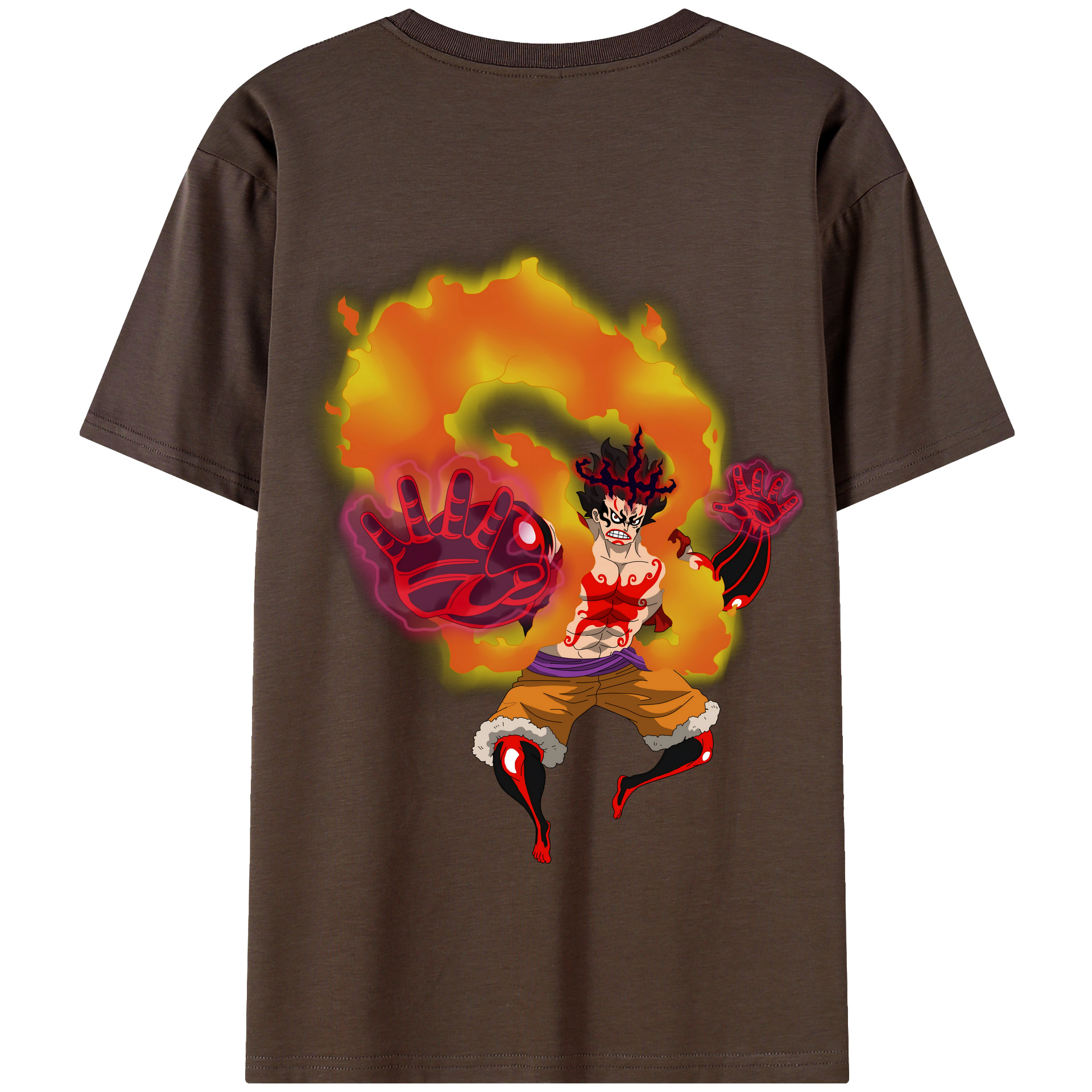 ワンピース モンキー・D・ルフィ ONE PIECE Monkey D. Luffy 綿100％半袖Tシャツ（背面プリント）