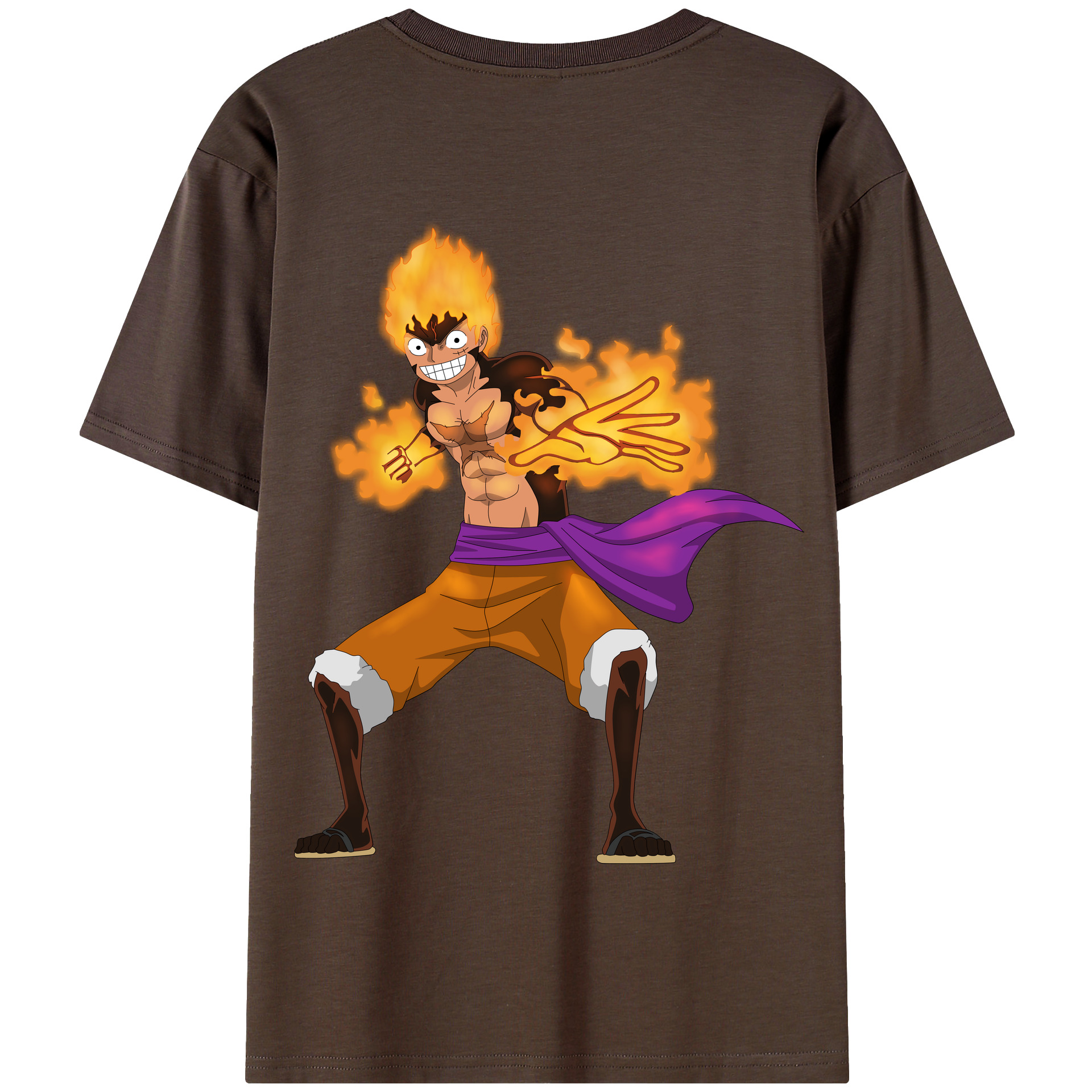 ワンピース モンキー・D・ルフィ ONE PIECE Monkey D. Luffy 綿100％半袖Tシャツ（背面プリント）