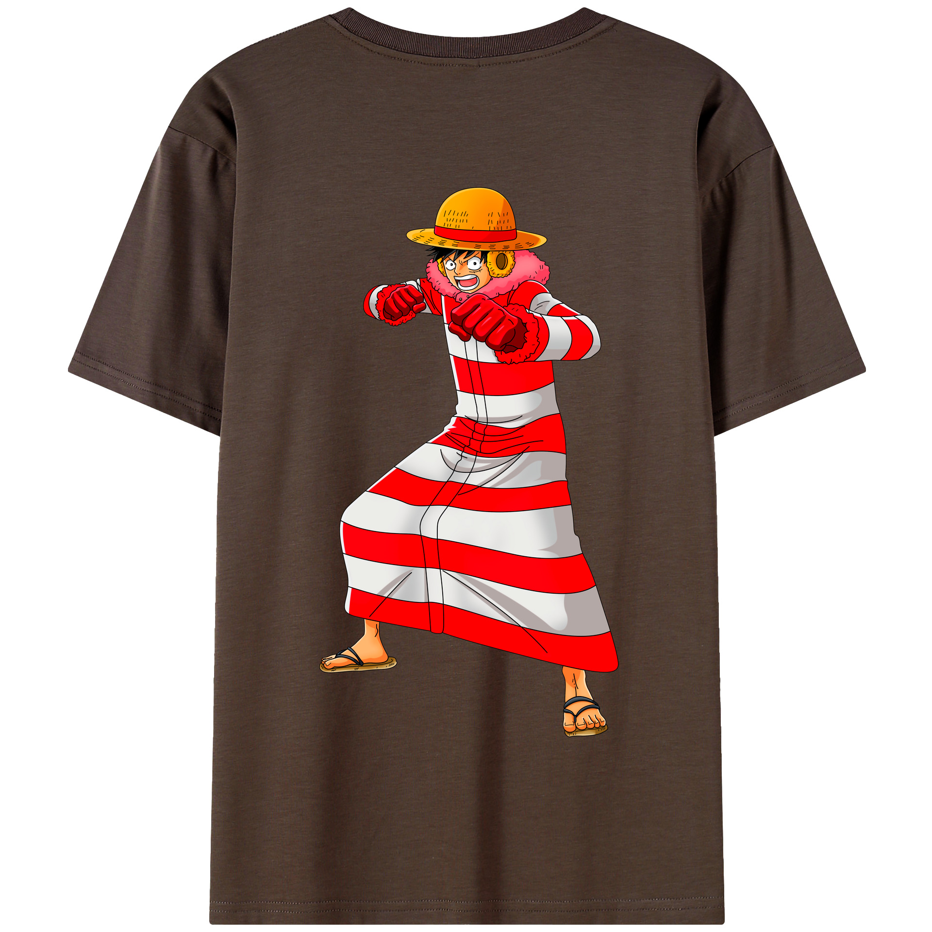 ワンピース モンキー・D・ルフィ ONE PIECE Monkey D. Luffy 綿100％半袖Tシャツ（背面プリント）