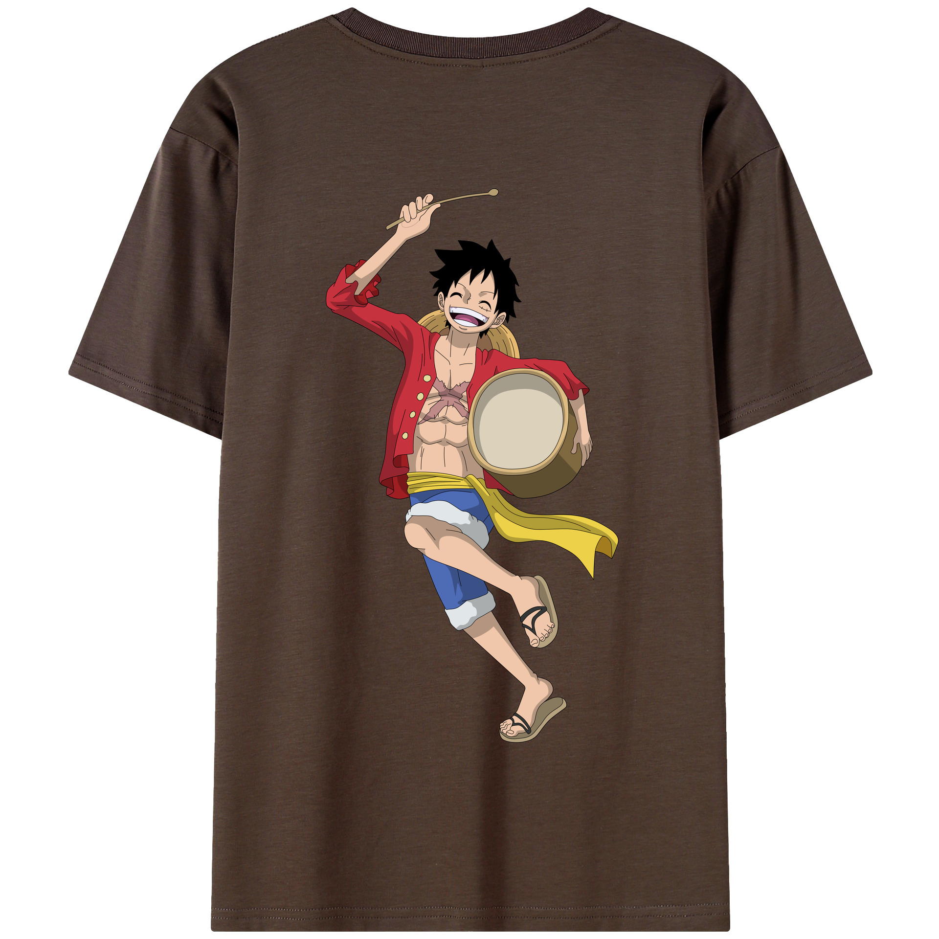 ワンピース モンキー・D・ルフィ ONE PIECE Monkey D. Luffy 綿100％半袖Tシャツ（背面プリント）