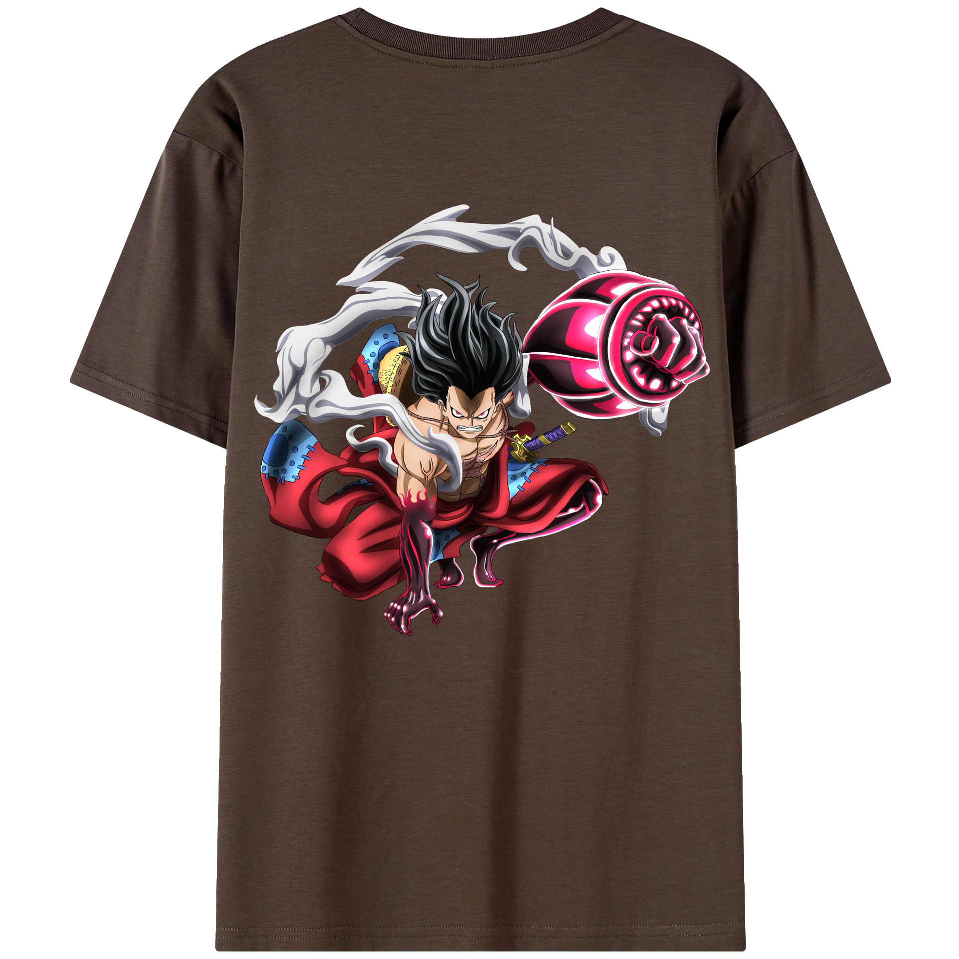 ワンピース モンキー・D・ルフィ ONE PIECE Monkey D. Luffy 綿100％半袖Tシャツ（背面プリント）
