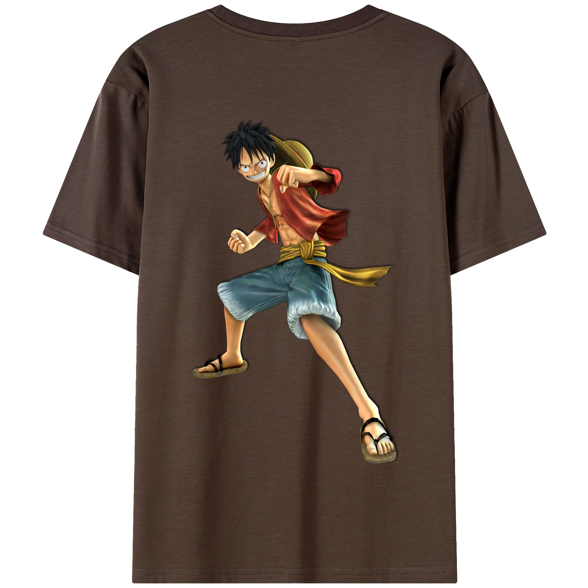 ワンピース モンキー・D・ルフィ ONE PIECE Monkey D. Luffy 綿100％半袖Tシャツ（背面プリント）