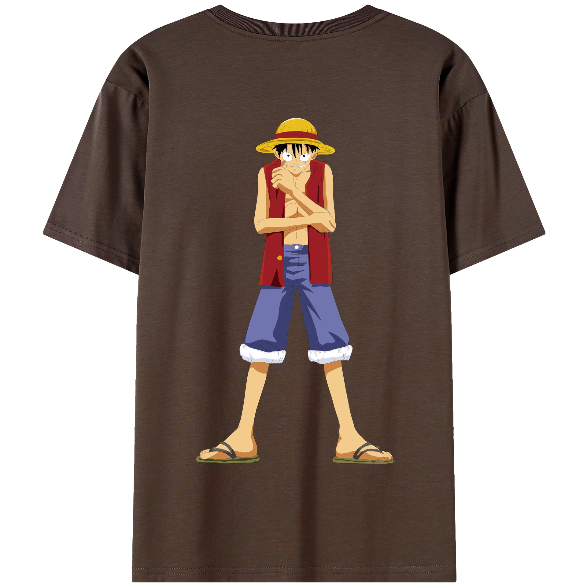 ワンピース モンキー・D・ルフィ ONE PIECE Monkey D. Luffy 綿100％半袖Tシャツ（背面プリント）