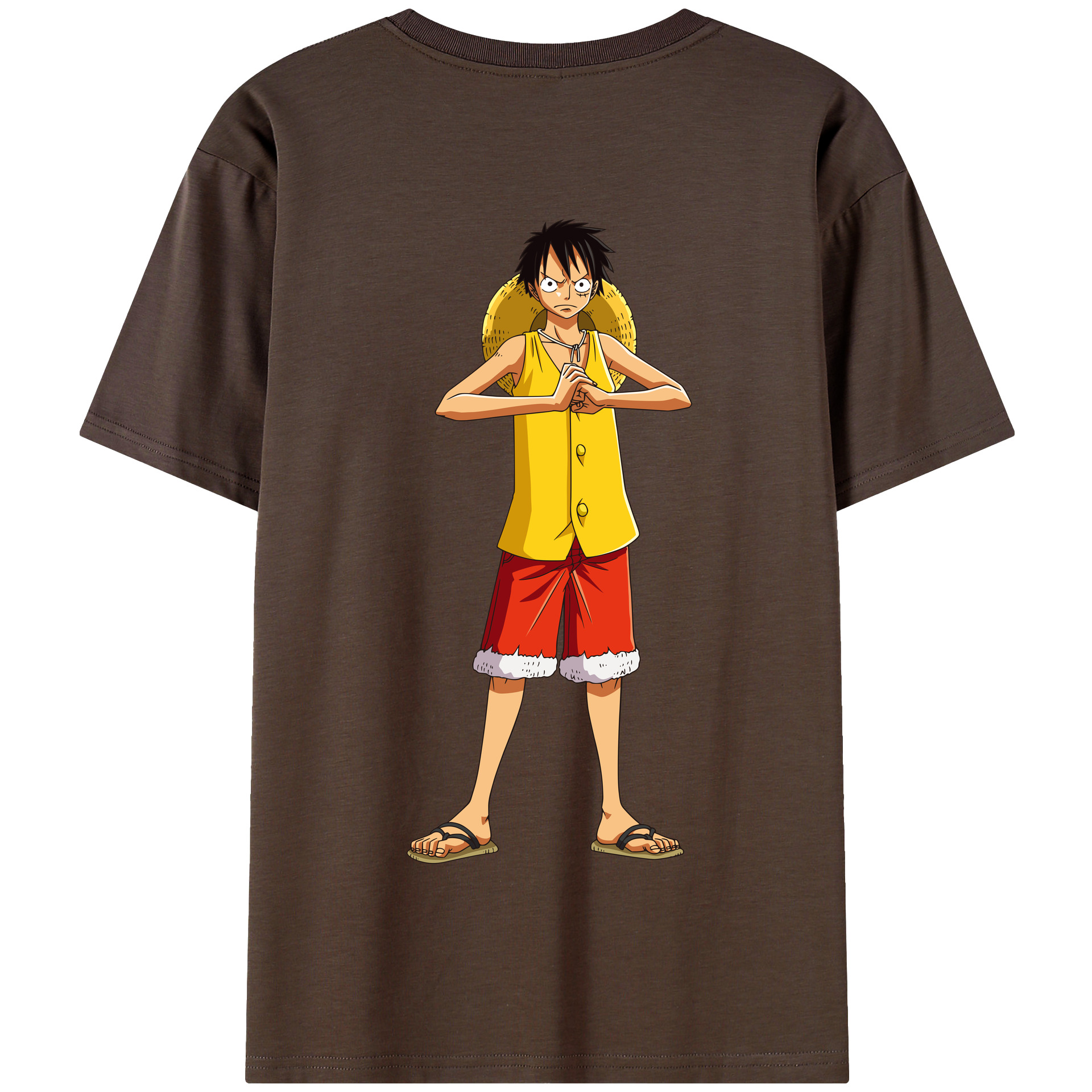 ワンピース モンキー・D・ルフィ ONE PIECE Monkey D. Luffy 綿100％半袖Tシャツ（背面プリント）